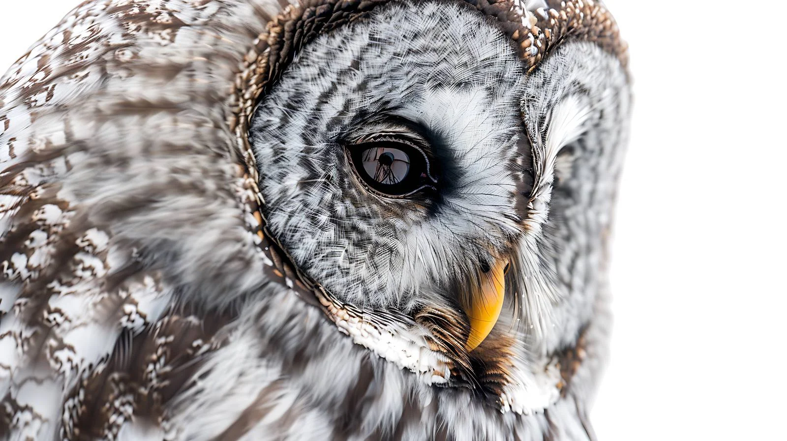 Detailed Ural Owl Close-Up on White Background — free download from Dotvec