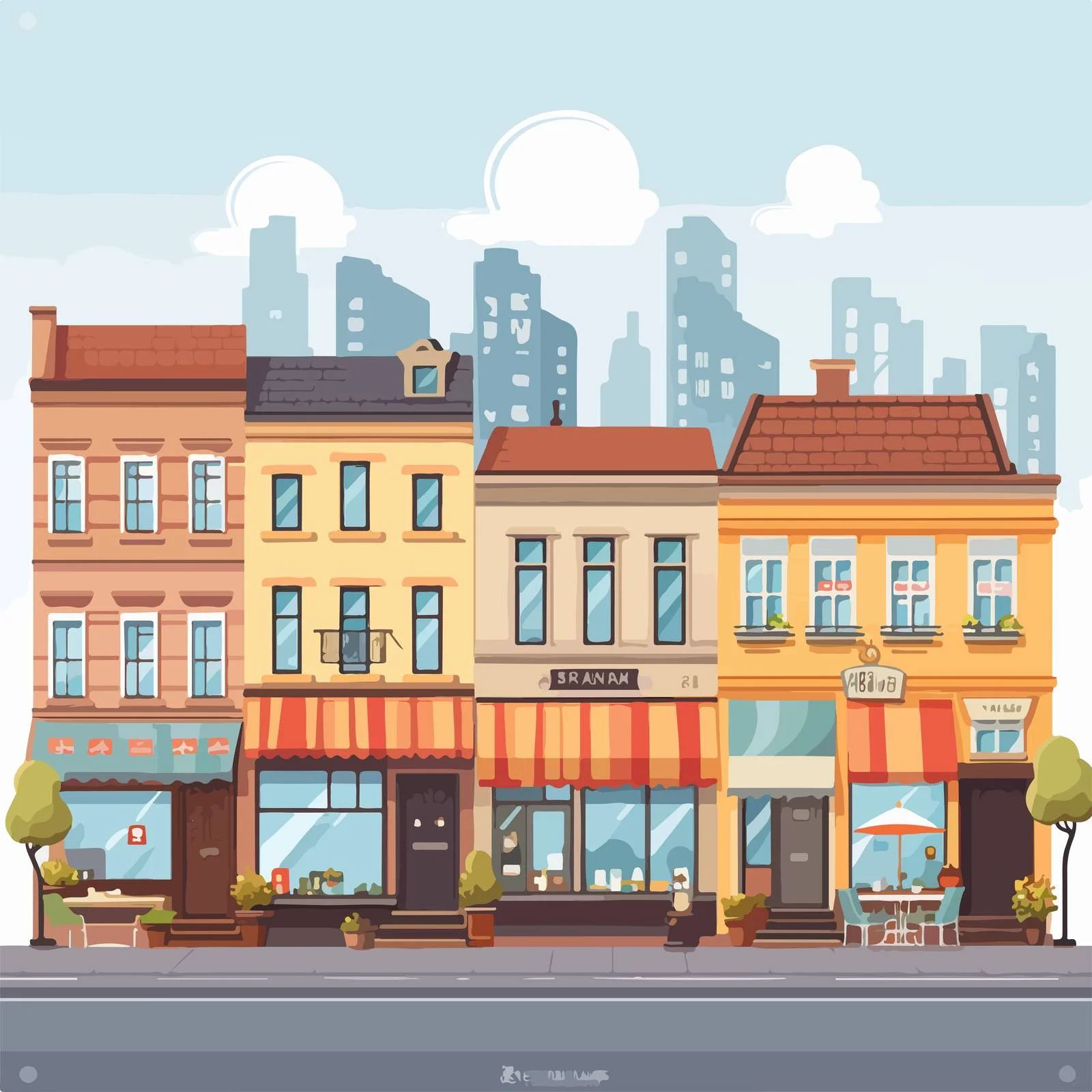 Tranquil European City Street Scene — free download from Dotvec