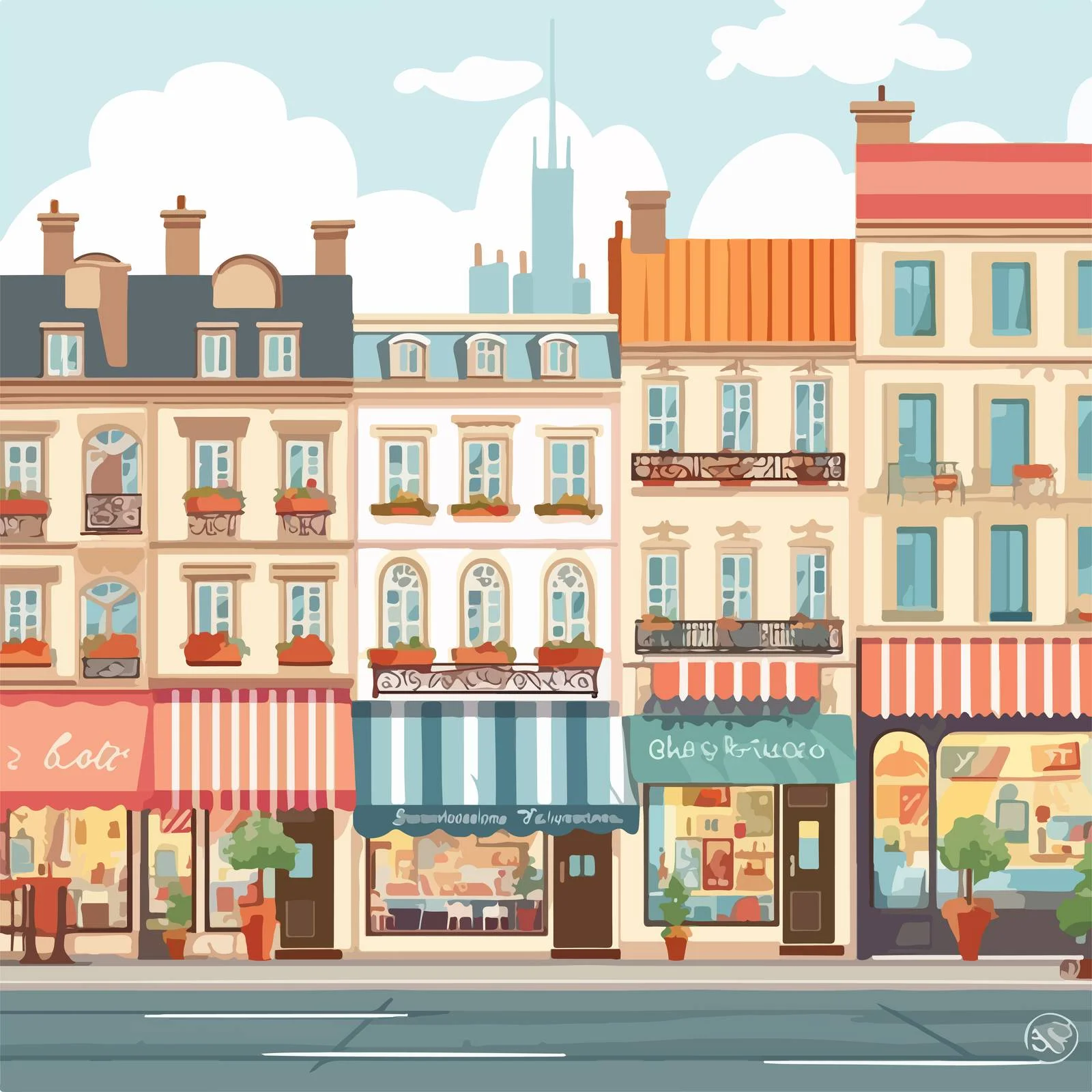 European City Street Urban View — free download from Dotvec