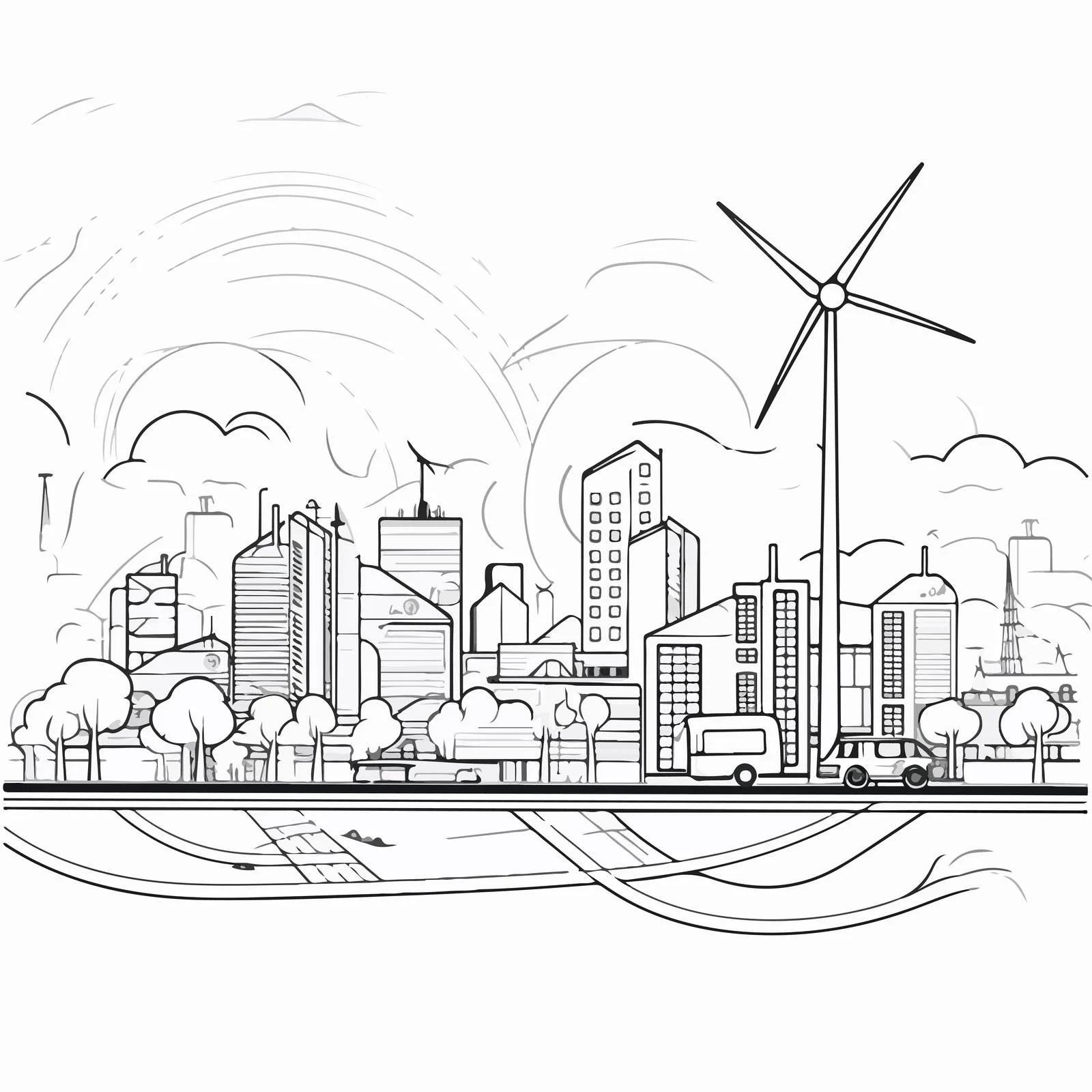 Sustainable Urban Environment with Modern Technology — free download from Dotvec