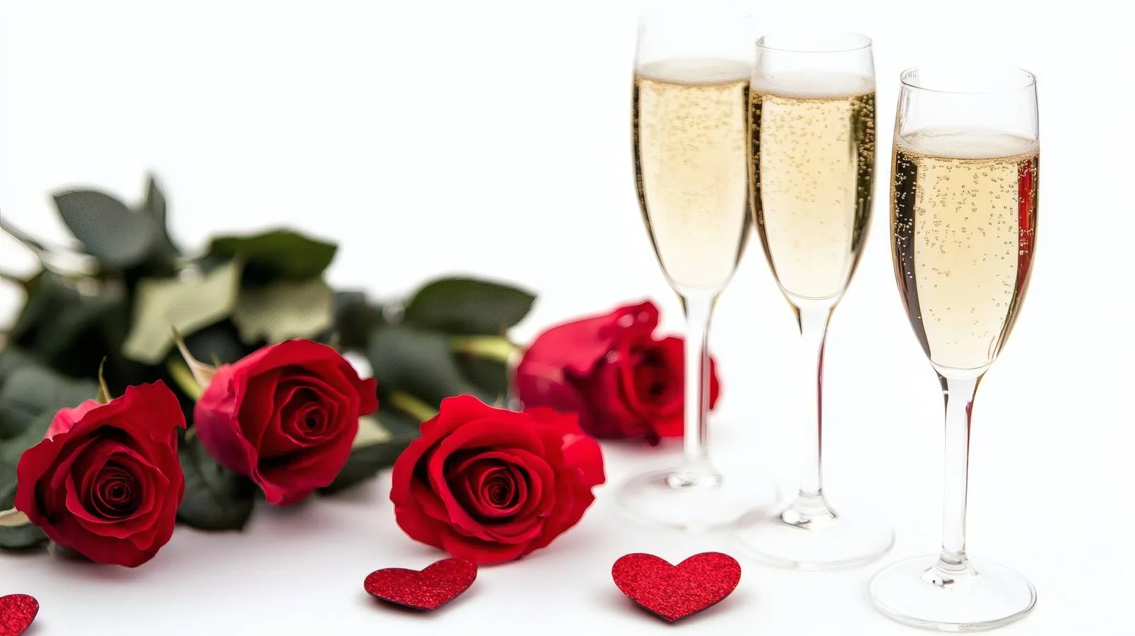 Elegant Valentine's Champagne and Roses Arrangement — free download from Dotvec