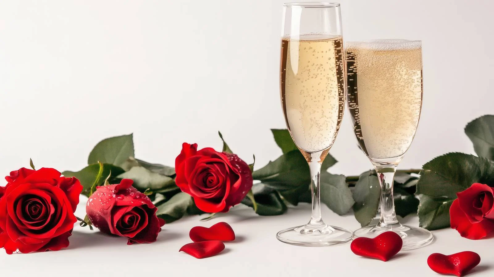 Romantic Valentine's Champagne & Roses Arrangement — free download from Dotvec