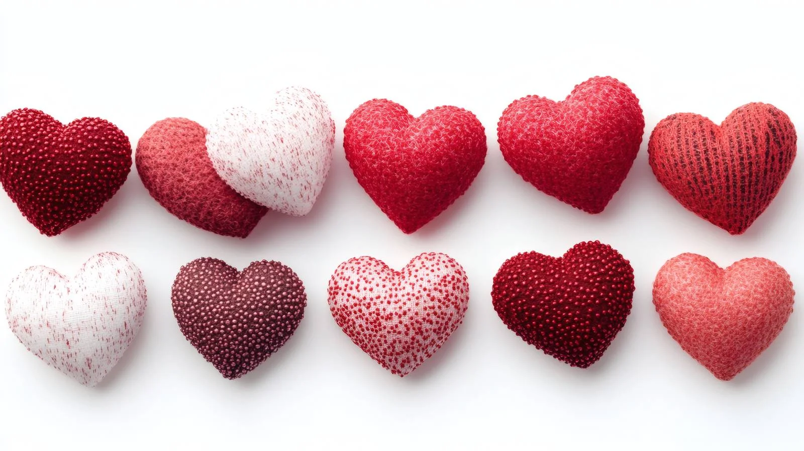 Romantic Hearts Background on White — free download from Dotvec