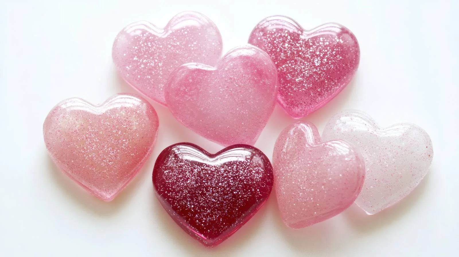 Romantic Pink Hearts on White Background — free download from Dotvec