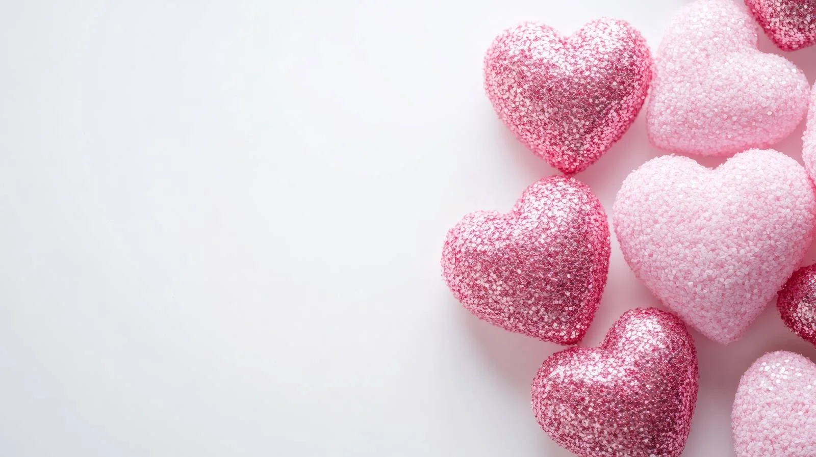 Romantic Pink Hearts on White Background — free download from Dotvec