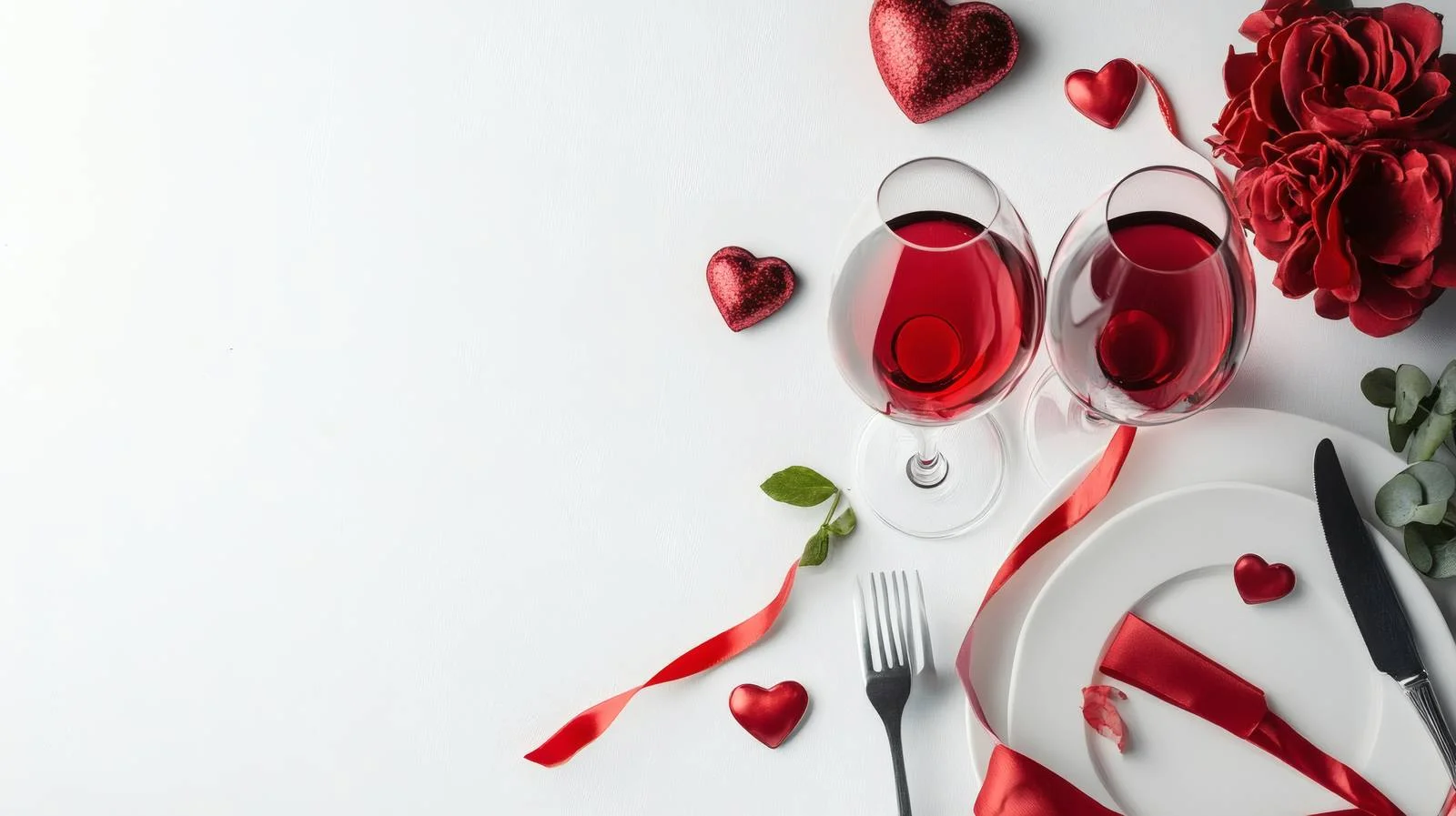 Elegant Valentine's Day Dinner Setting — free download from Dotvec