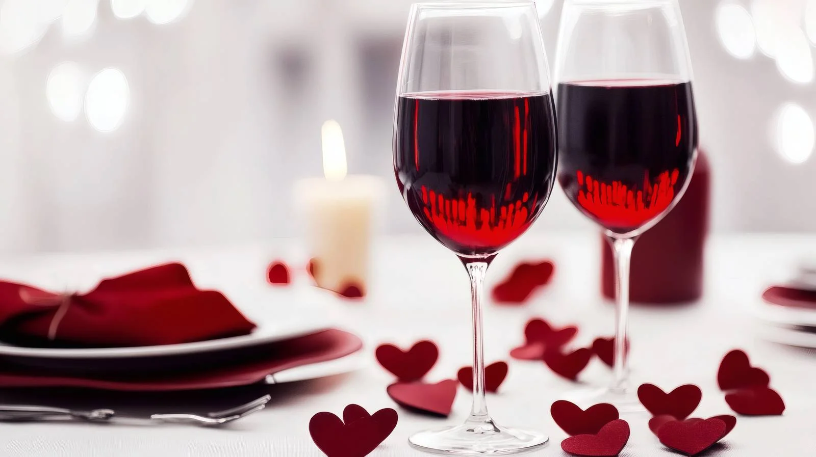 Elegant Valentine's Day Dinner Setting — free download from Dotvec