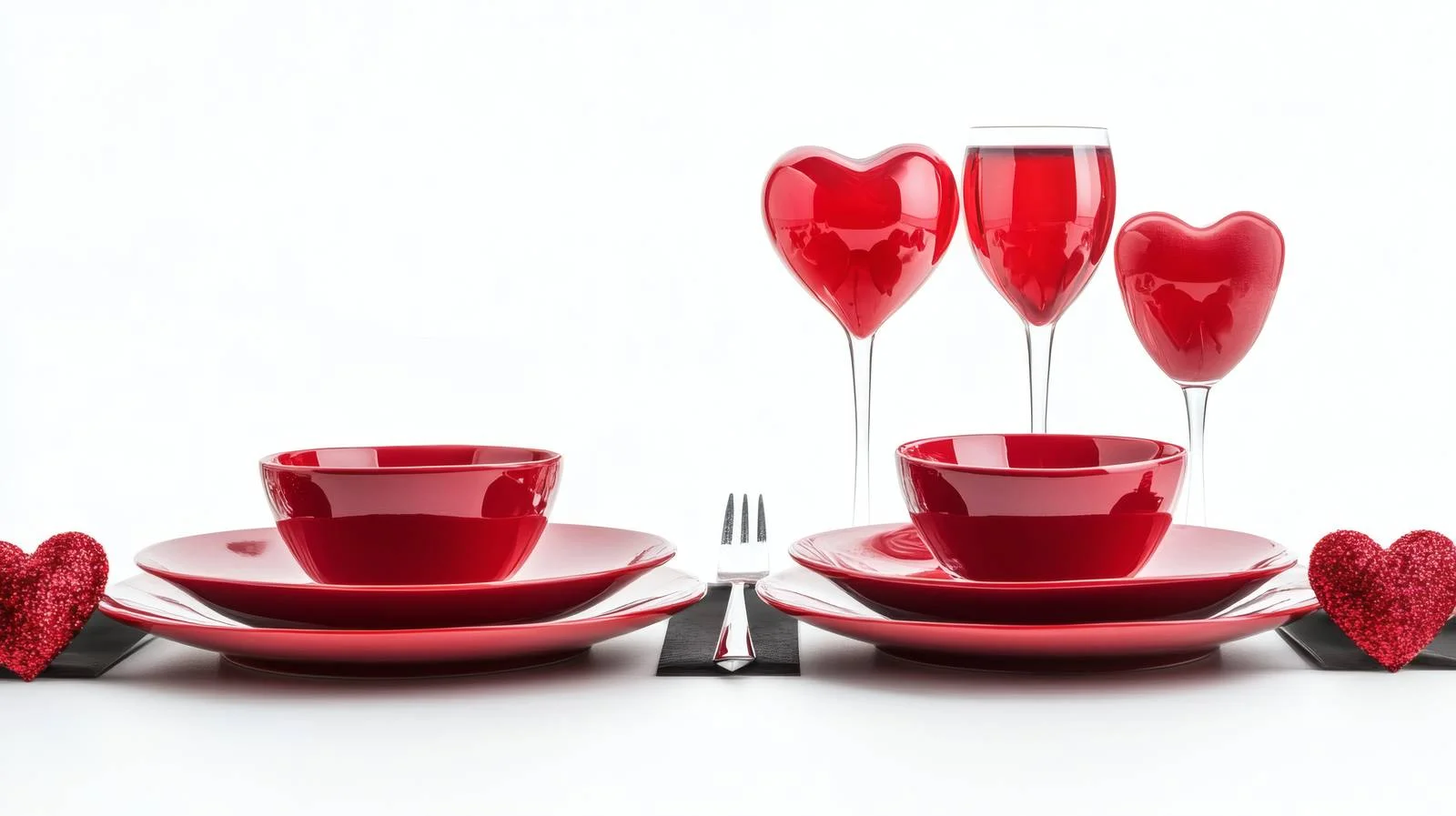 Elegant Valentine's Day Table Setting on White — free download from Dotvec