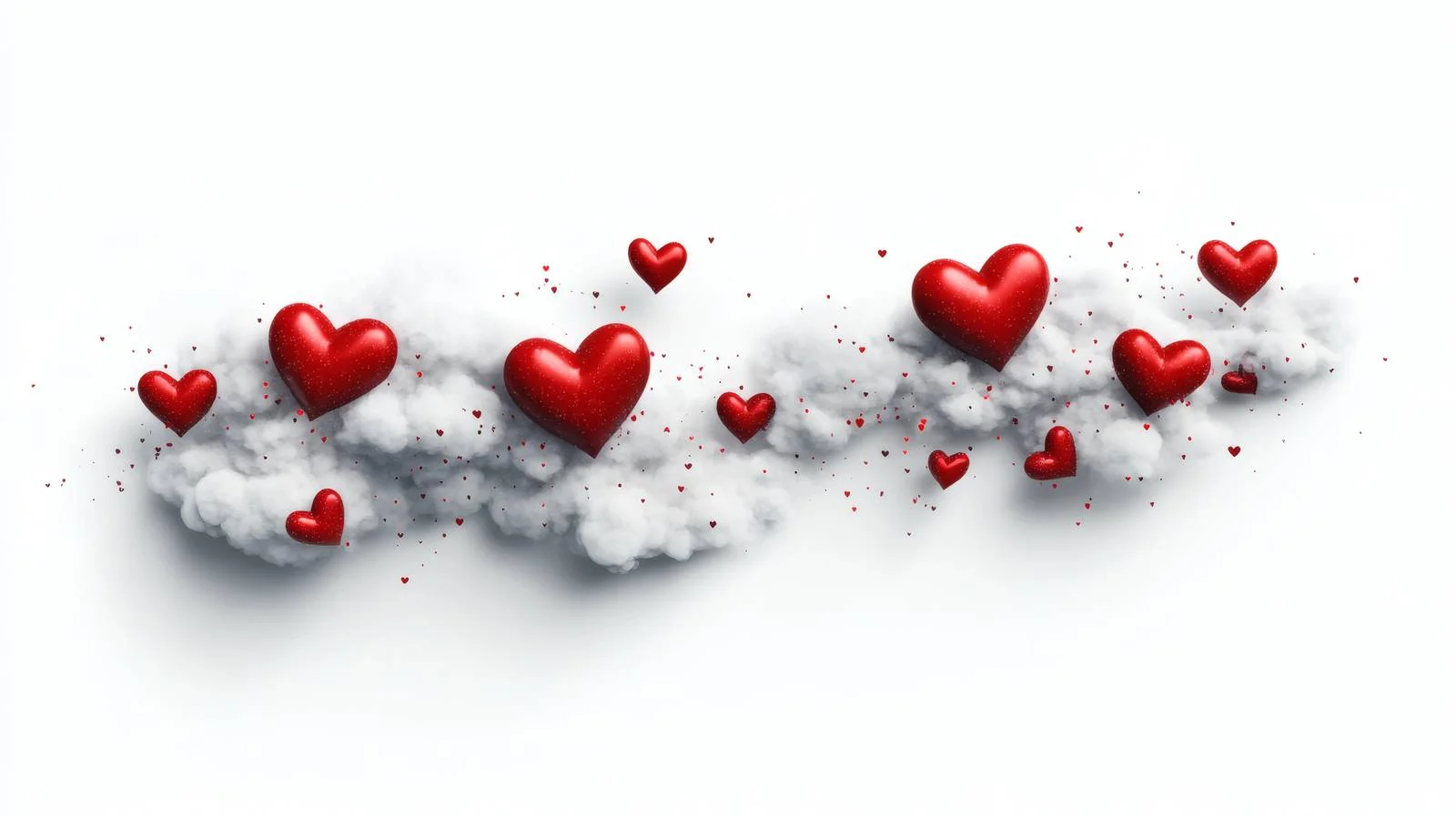 Romantic Hearts and Clouds on White Background — free download from Dotvec