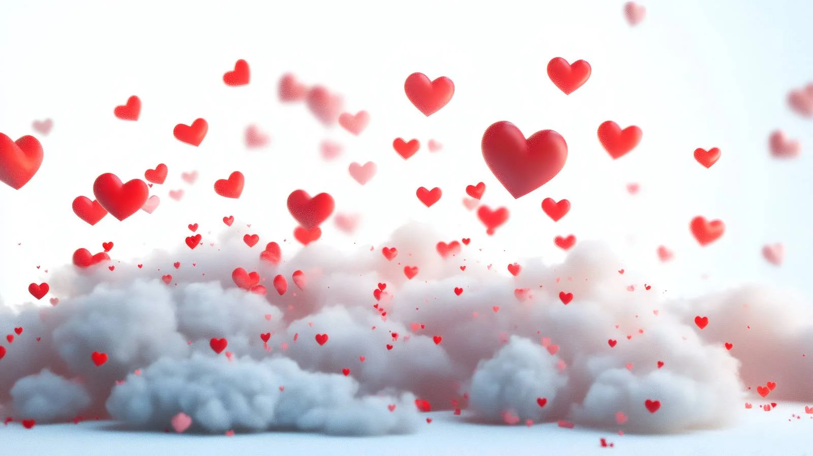 Romantic Heart Clouds on White Background — free download from Dotvec