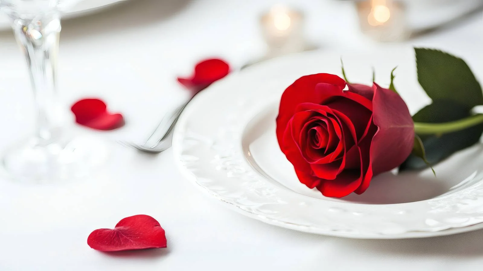 Elegant Valentine's Day Table Setting Rose — free download from Dotvec