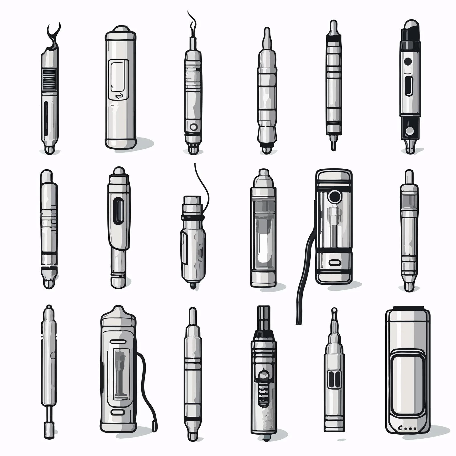 Electronic Cigar Devices Contour Illustrations — free download from Dotvec