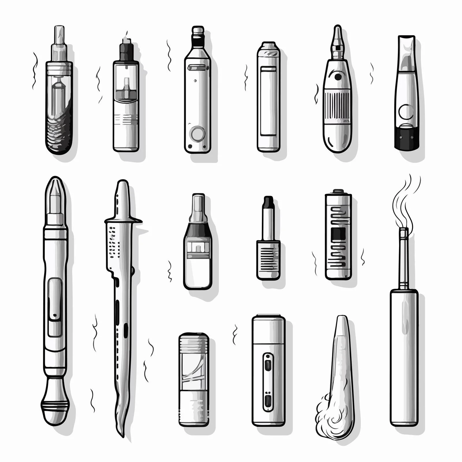 Modern Vaping Tools. Graphic E-Cigar Design — free download from Dotvec