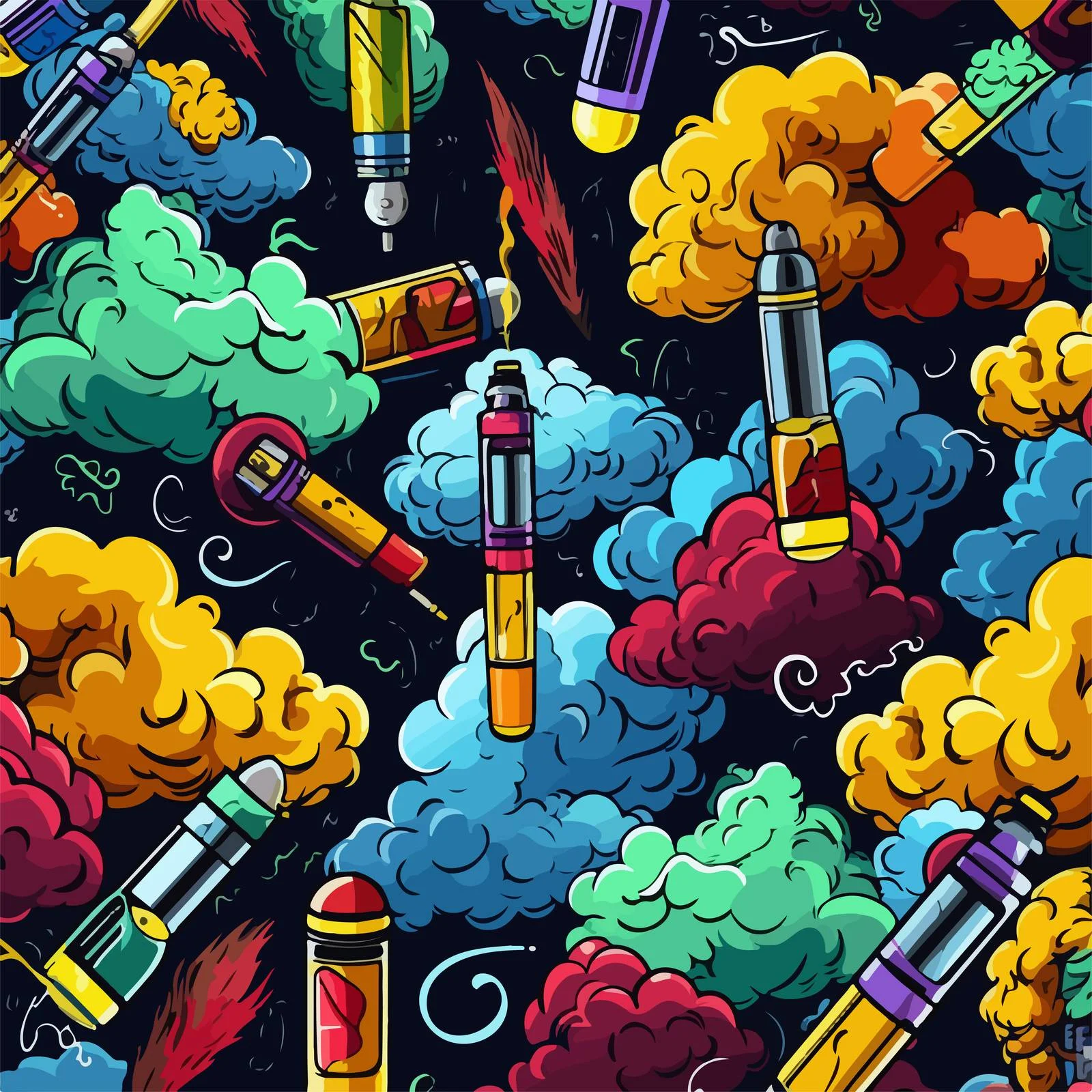 E-cigarette Seamless Pattern for Background Design — free download from Dotvec
