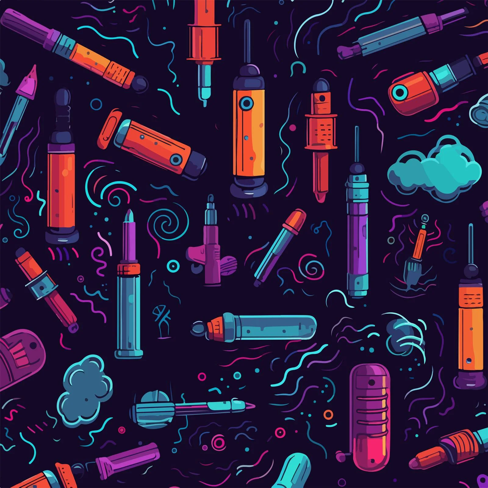 E-cigarette Background Seamless Pattern Design – free vape image from Dotvec