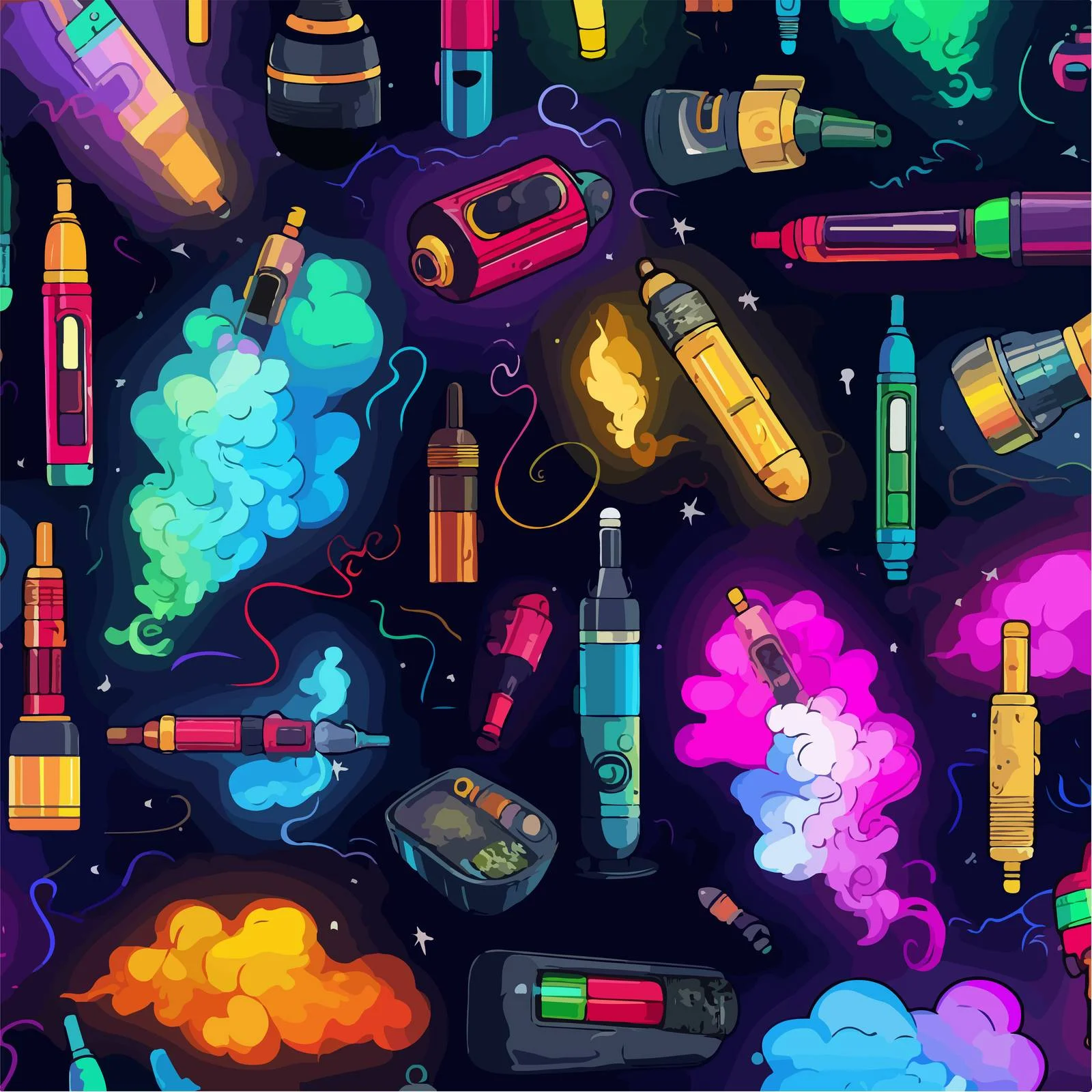 E-cigarette Seamless Pattern Background Design — free download from Dotvec