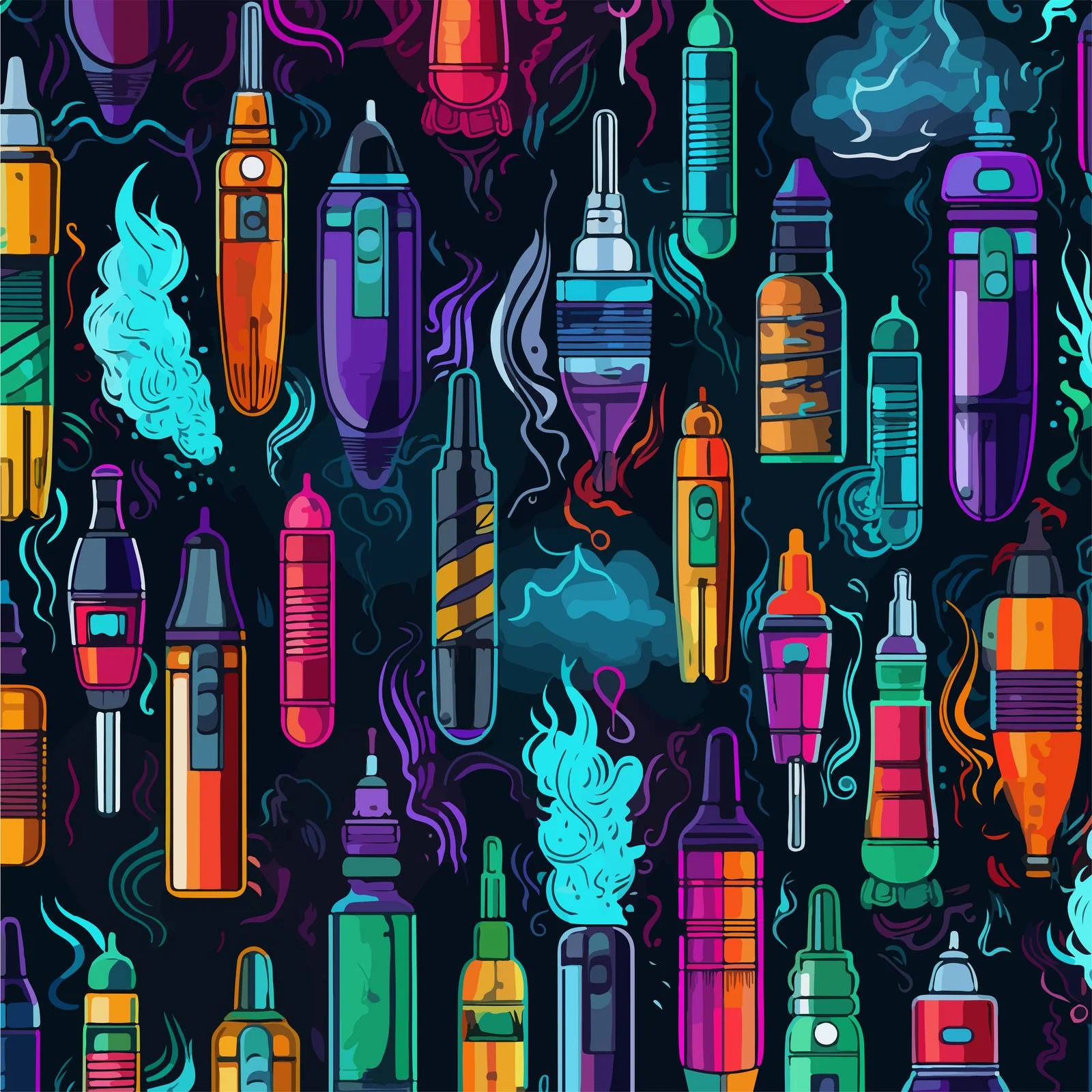 E-cigarette seamless pattern on white background — free download from Dotvec