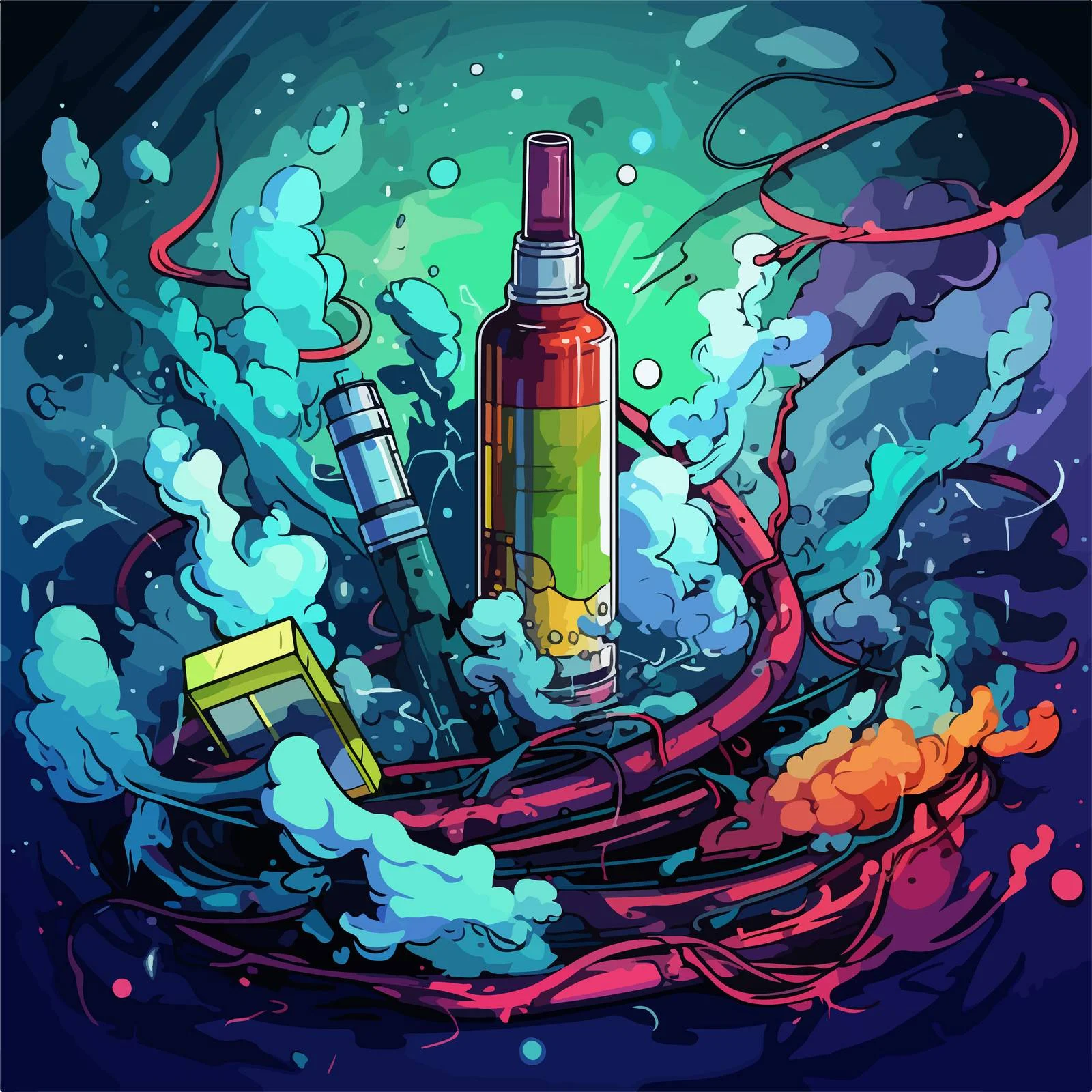 Modern Vaping Device Illustration Showing E-cigarette – free vape image from Dotvec