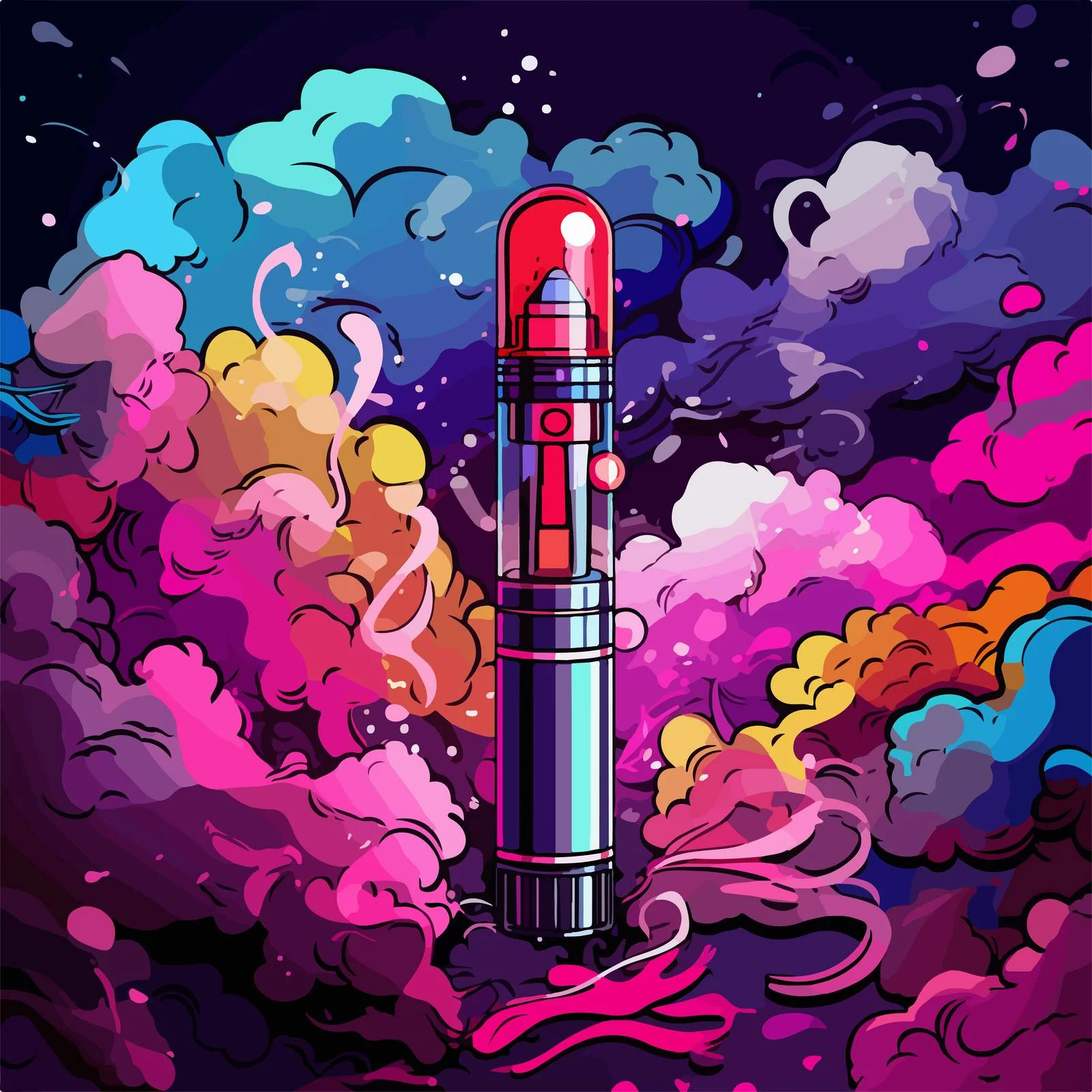 Modern vaping device illustration with e-cigarette — free download from Dotvec