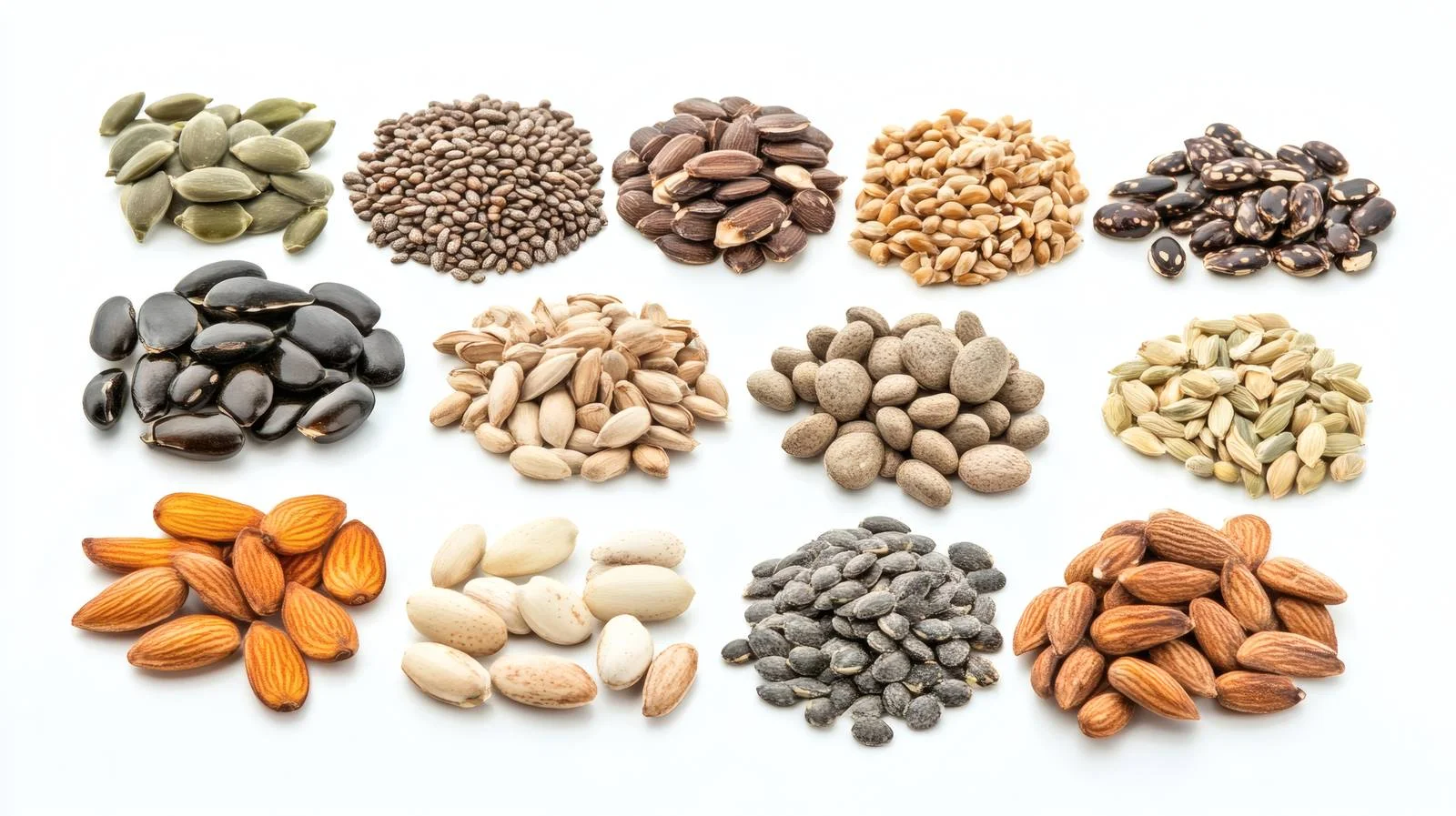 Assorted Seeds on White Background — free download from Dotvec