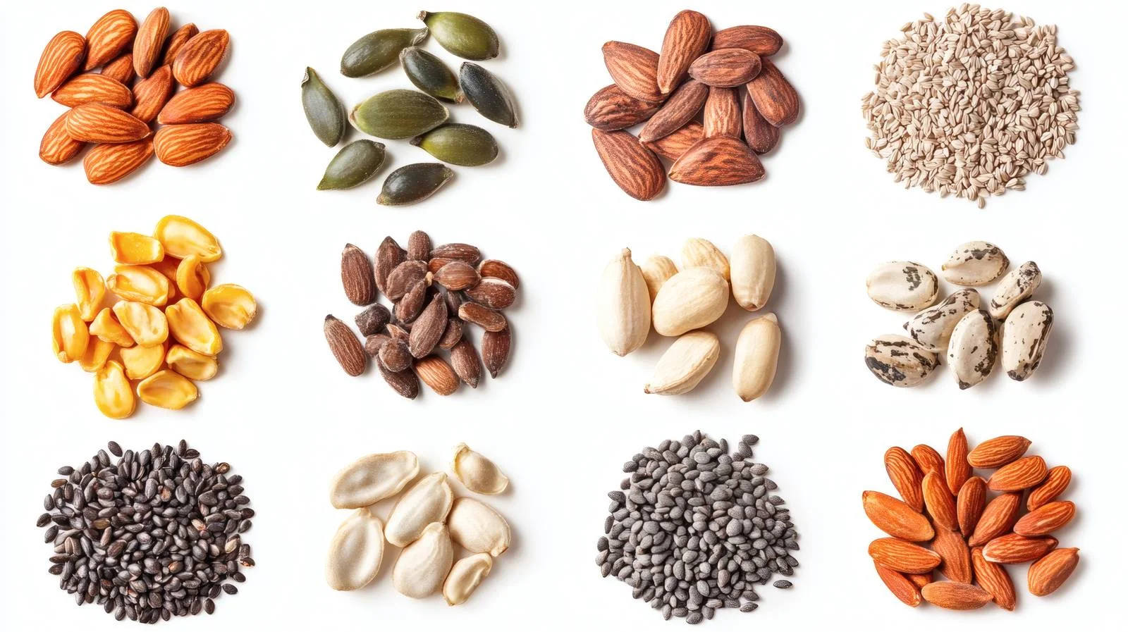 Assorted Seeds on White Background — free download from Dotvec
