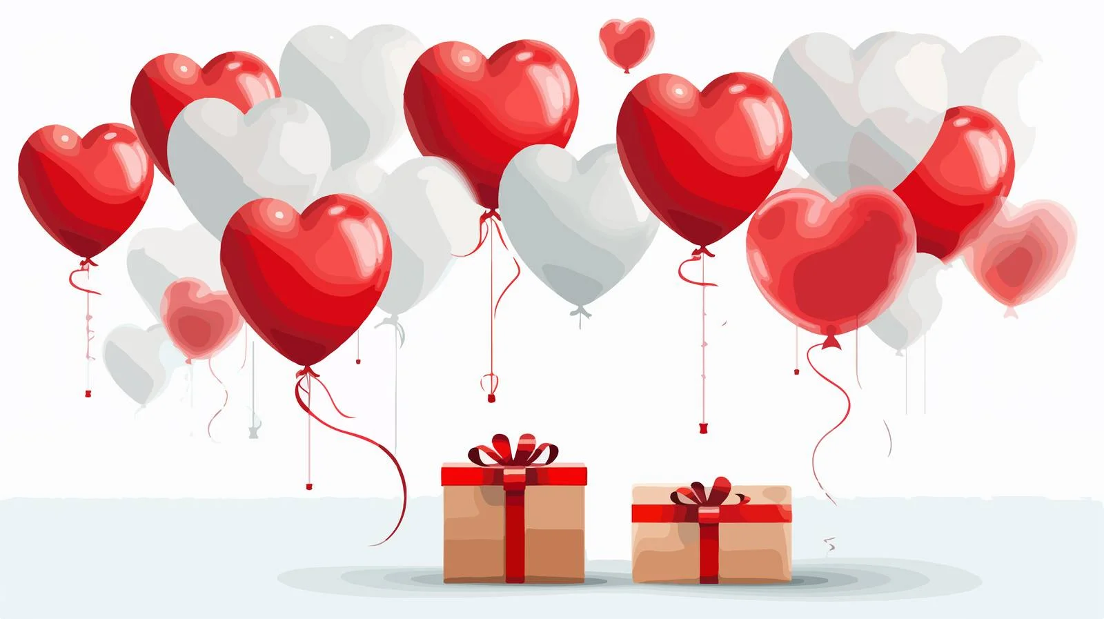 Skyward Balloons Tied to Gift Box — free download from Dotvec