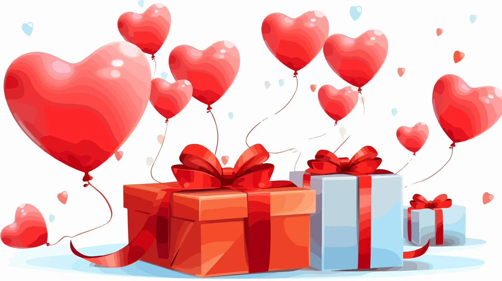 Colorful Balloons in Sky with Gift Box — free download from Dotvec