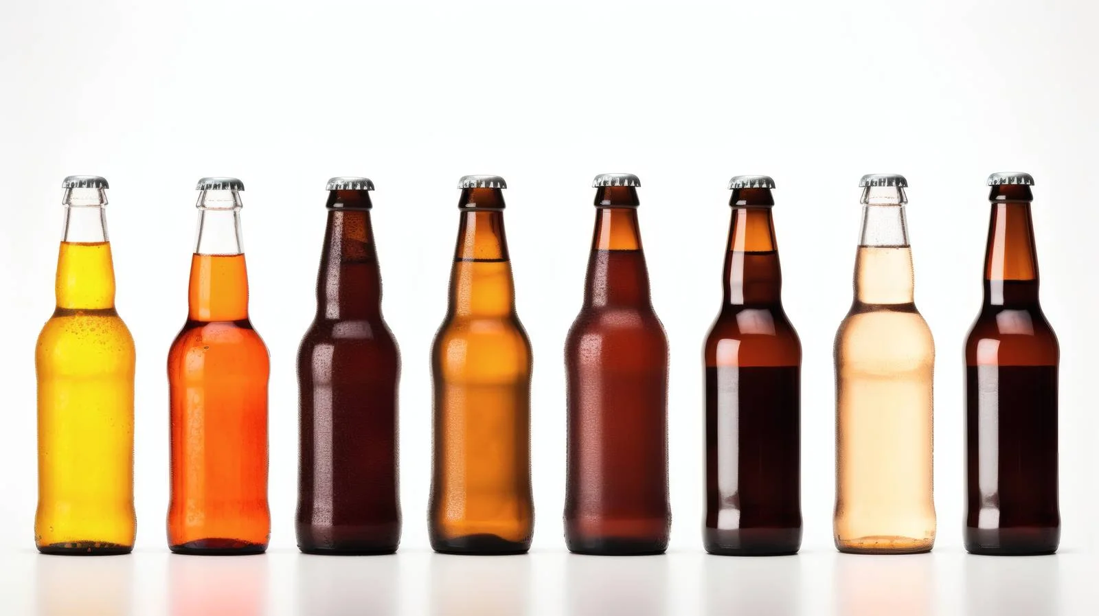 Assorted Beer Bottles on White Background — free download from Dotvec