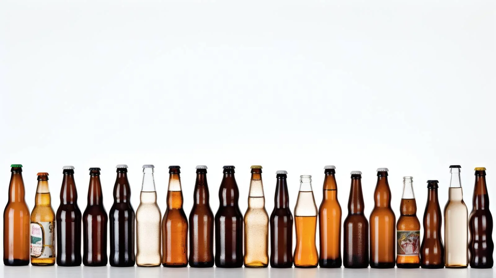 Assorted Beer Bottles on White Background — free download from Dotvec
