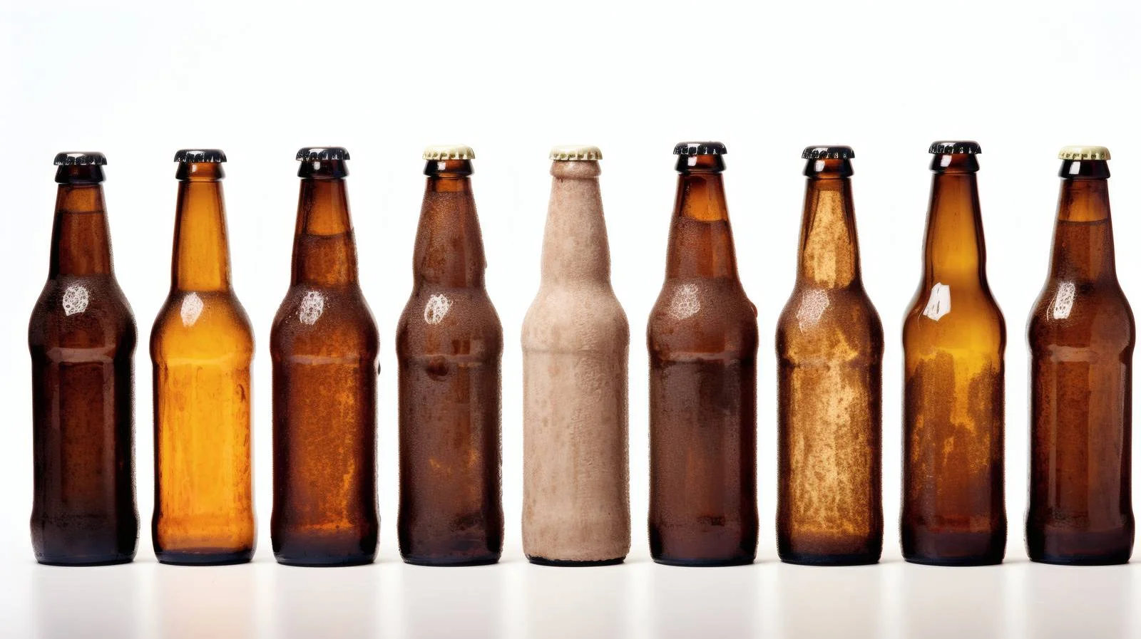 Assorted Beer Bottles on White Background — free download from Dotvec