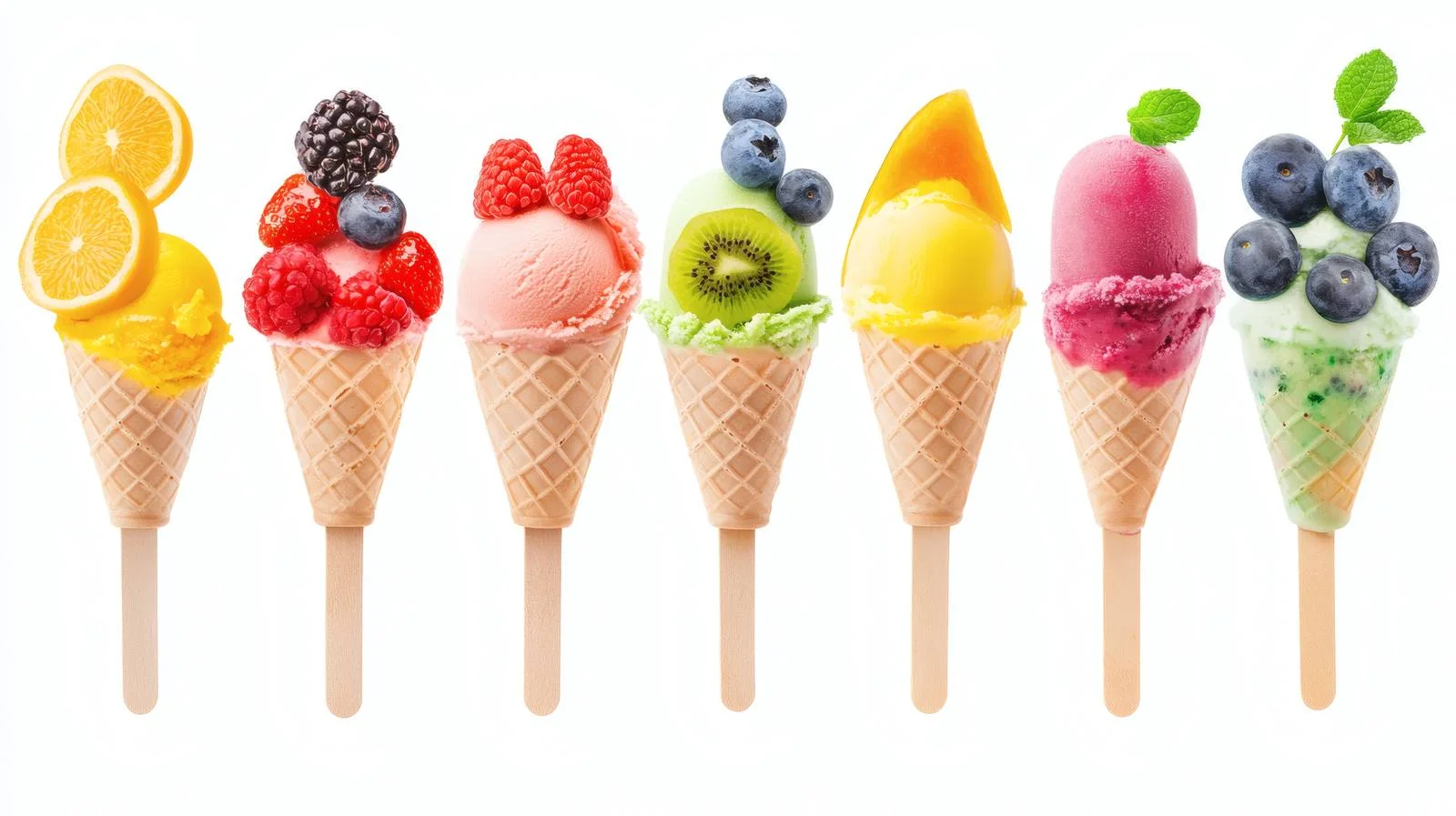Assorted Fruits and Berries Ice Creams — free download from Dotvec