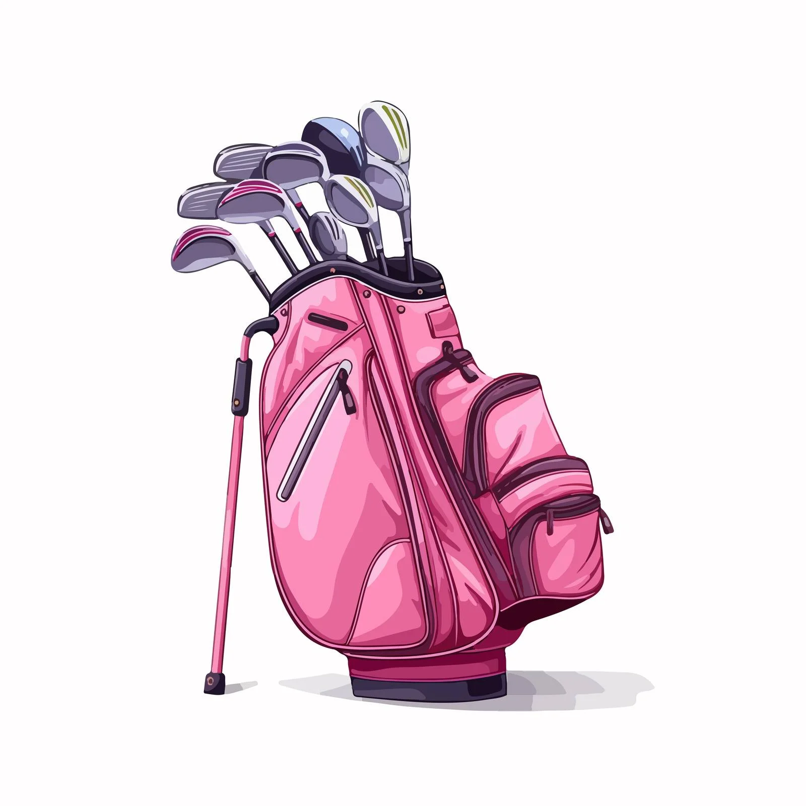 Assorted Golf Clubs in Pink Bag with Accessories — free download from Dotvec