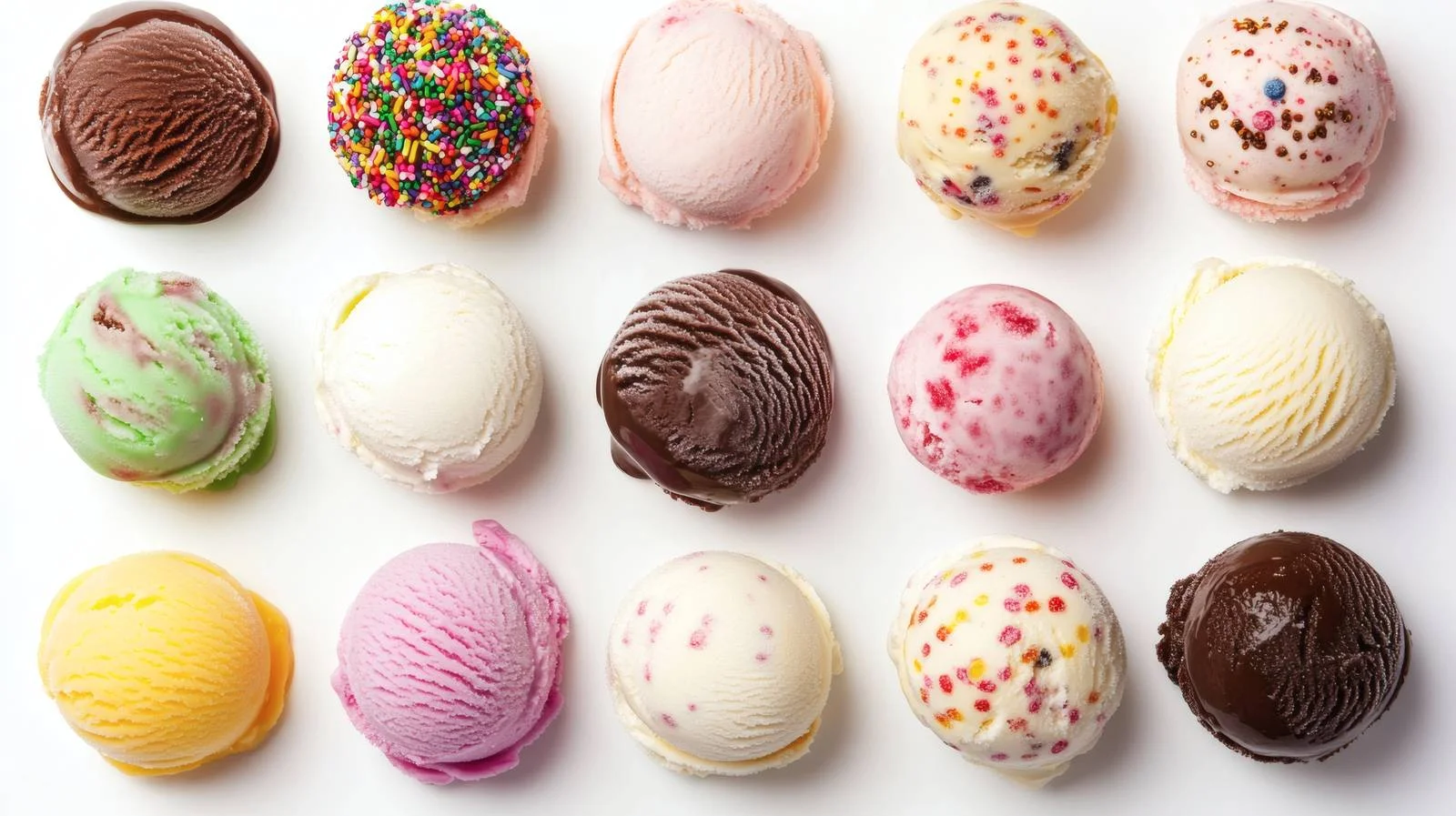 Assorted ice cream scoops with sprinkles — free download from Dotvec