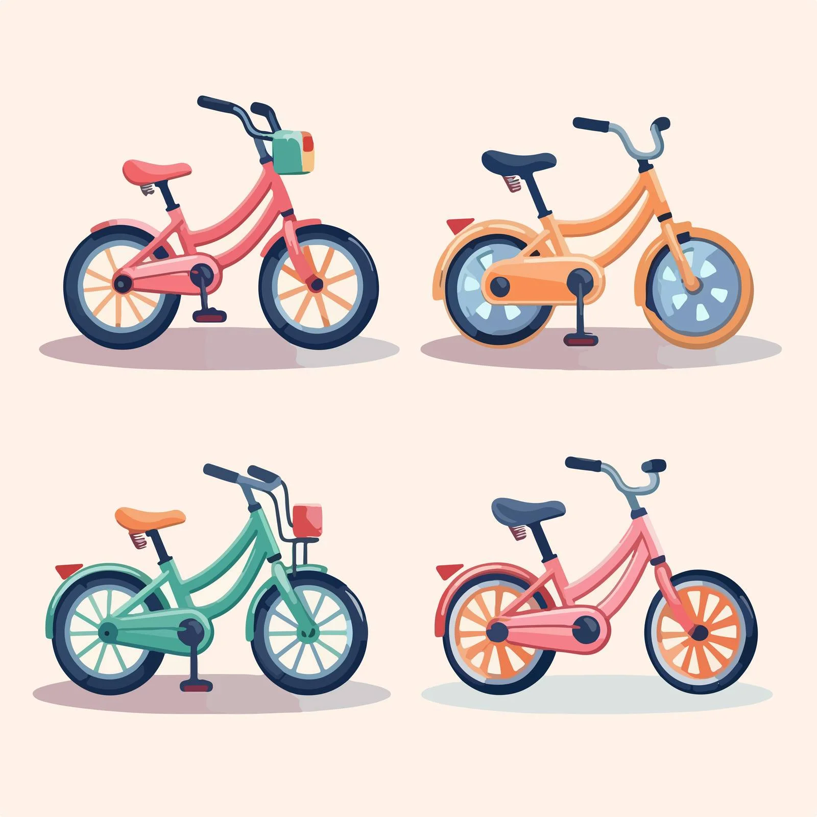 Diverse Children's Bike Assortment: Vibrant Cycles — free download from Dotvec