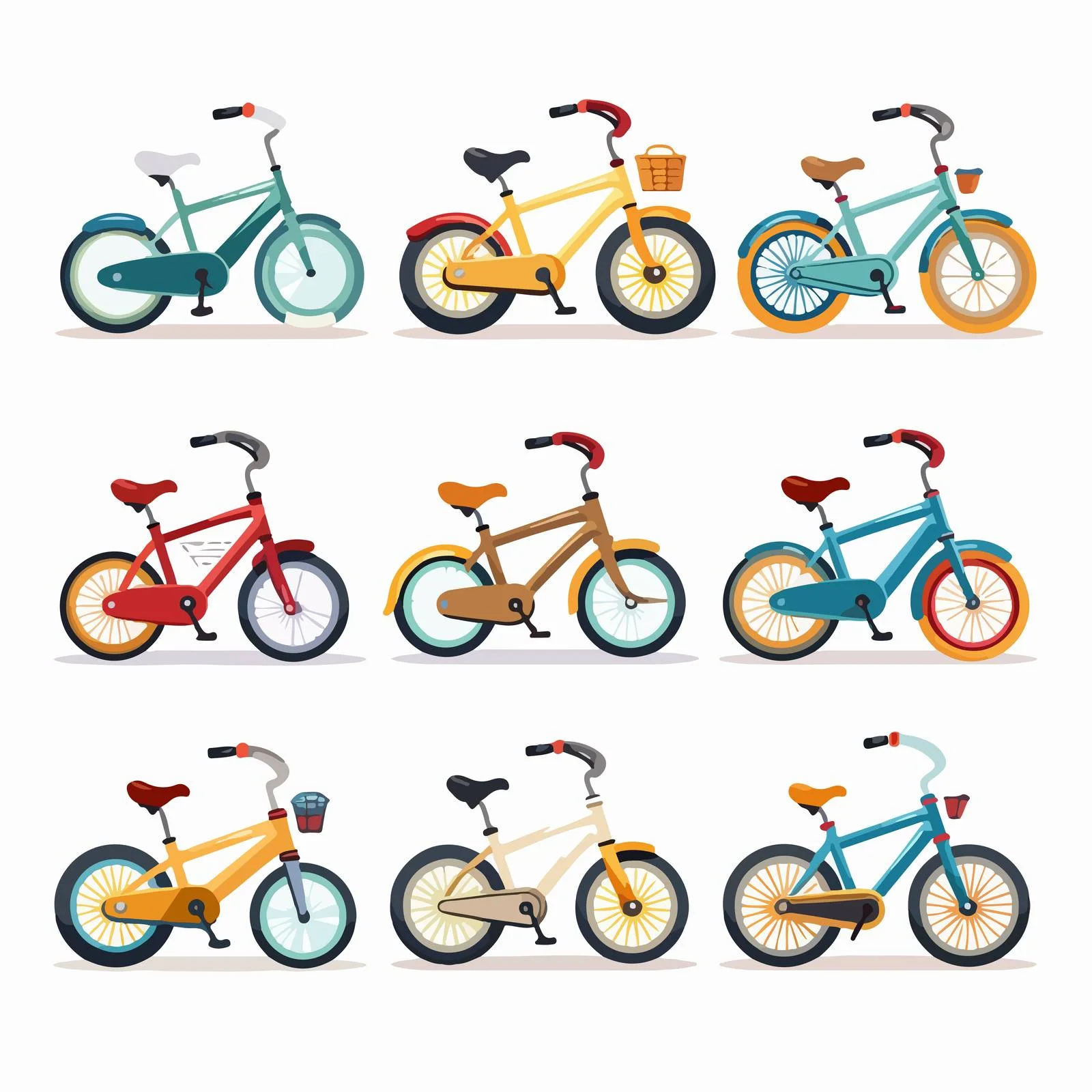 Assorted Children's Bike Assortment with a Splash of Color — free download from Dotvec