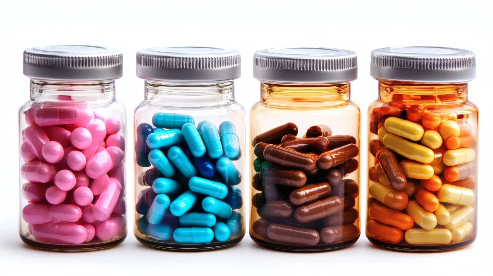 Assorted Pills and Capsules in Medicine Jar — free download from Dotvec