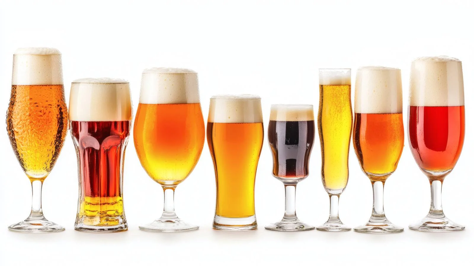 Assorted Beer Types on White Background — free download from Dotvec