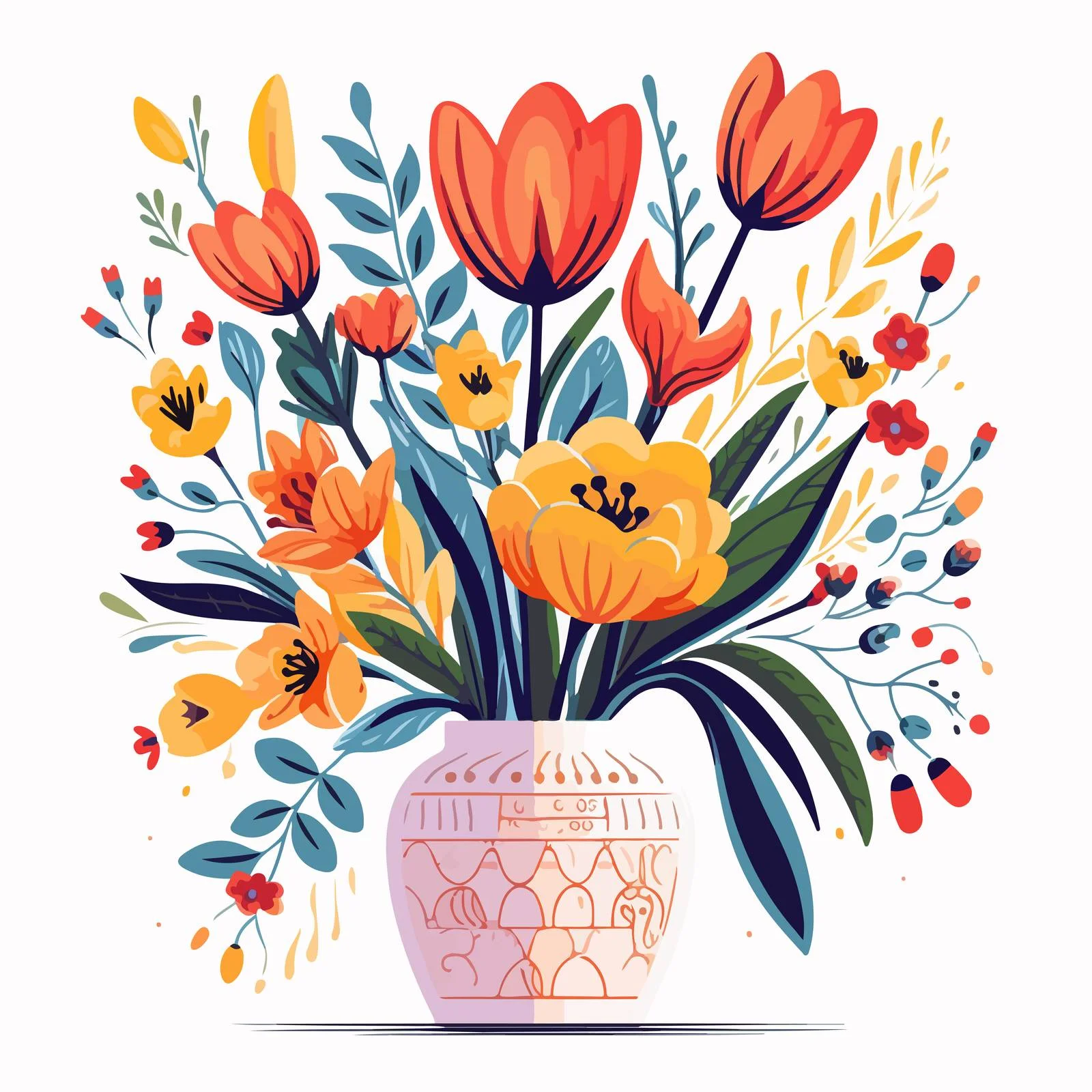 Elegant Vase Holding Beautiful Spring Flowers — free download from Dotvec