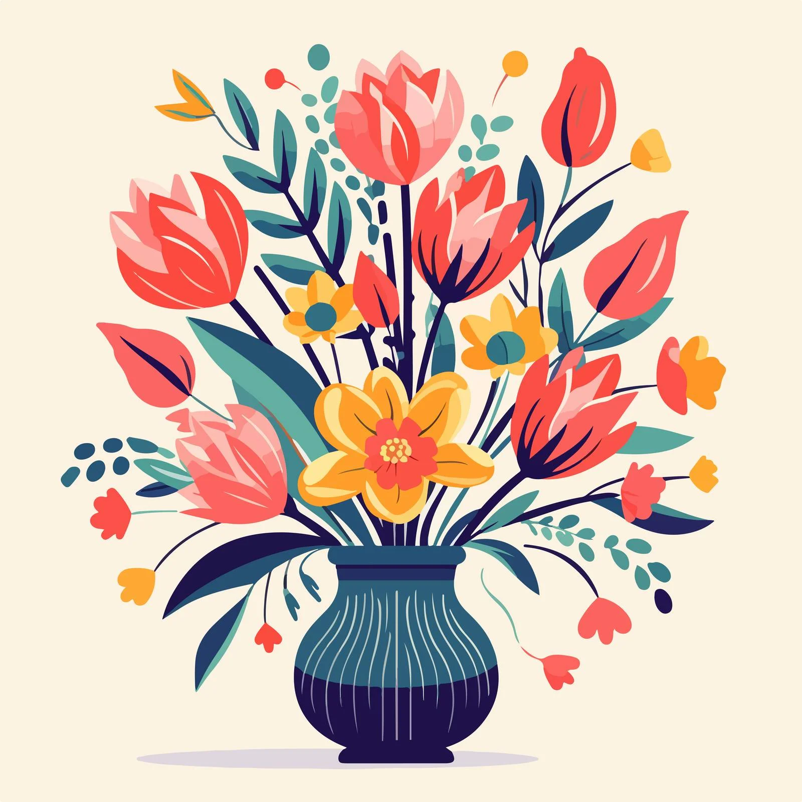 Elegant Vase with Stunning Spring Floral Arrangement — free download from Dotvec