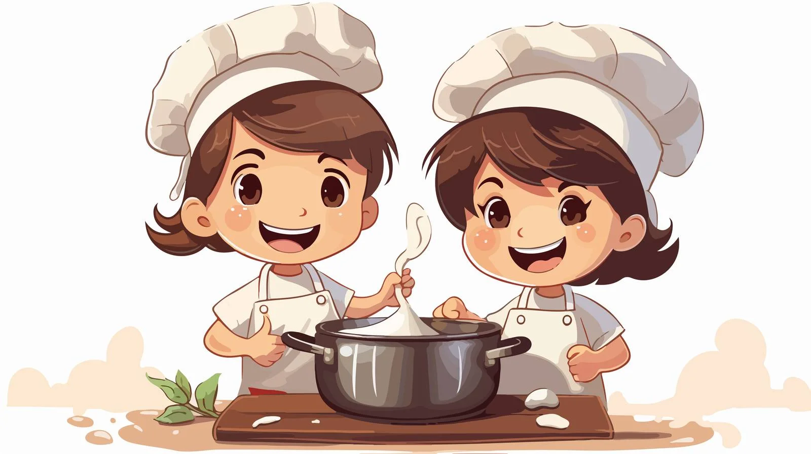 Chef Kids Cooking Cartoon Vector Illustration — free download from Dotvec