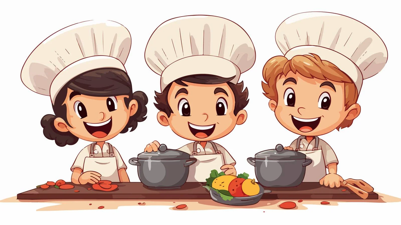 Chef Kids Cooking Vector Illustration — free download from Dotvec