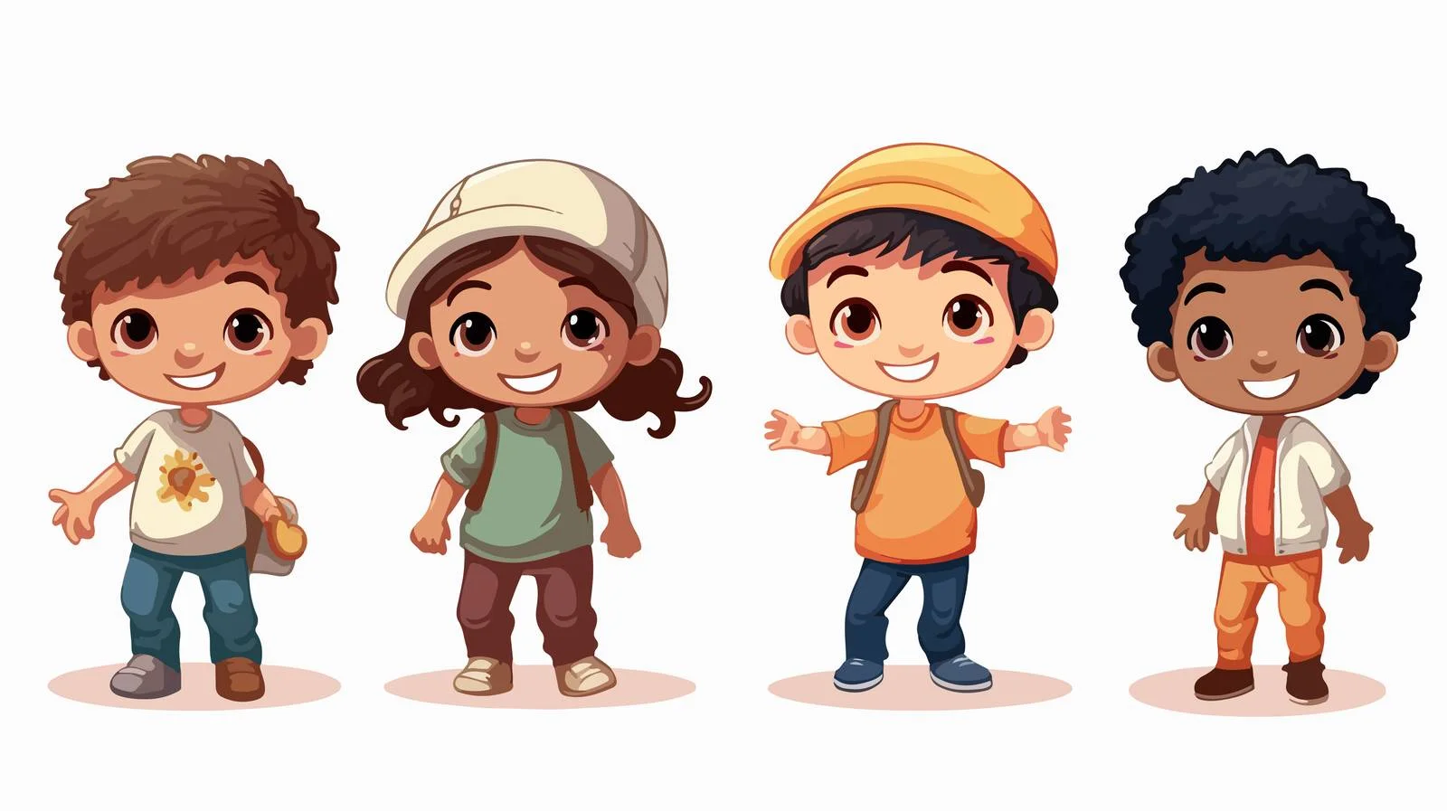 Diverse Children Vector Collection — free download from Dotvec