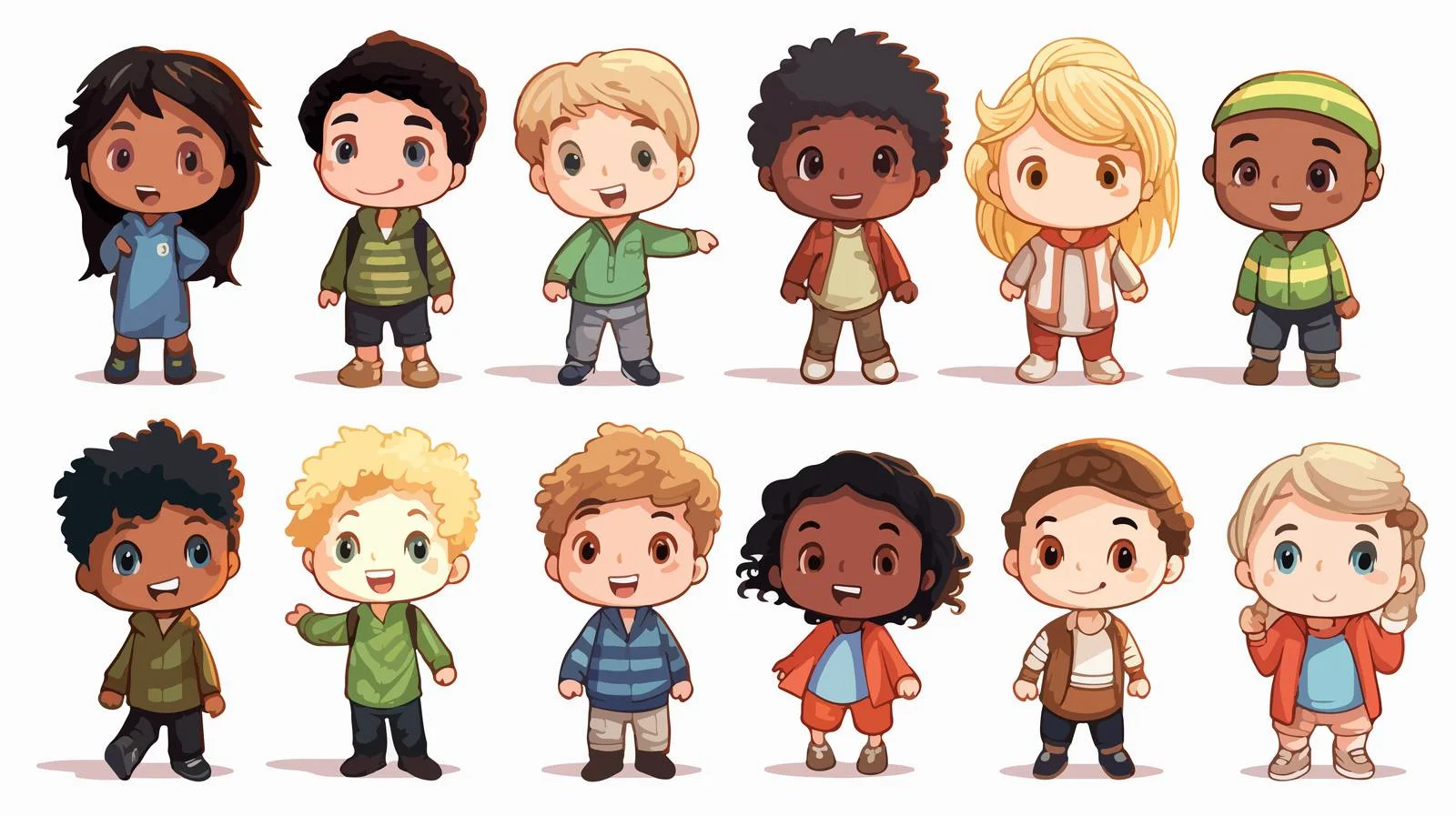 Diverse Children Vector Collection — free download from Dotvec