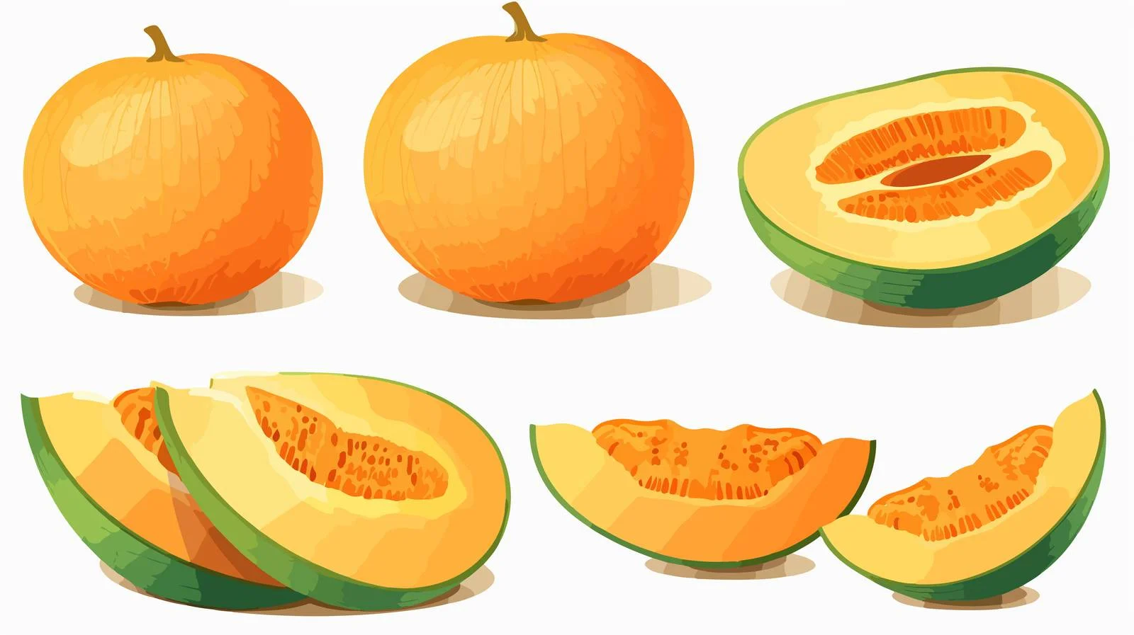 Fresh Cantaloupe Fruit Slices — free download from Dotvec