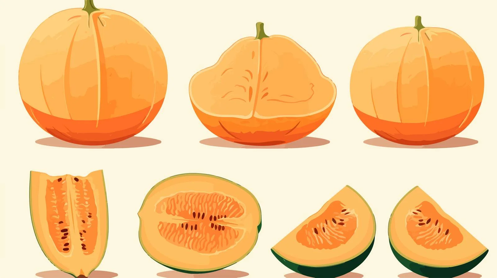 Sliced Cantaloupe Fruit — free download from Dotvec