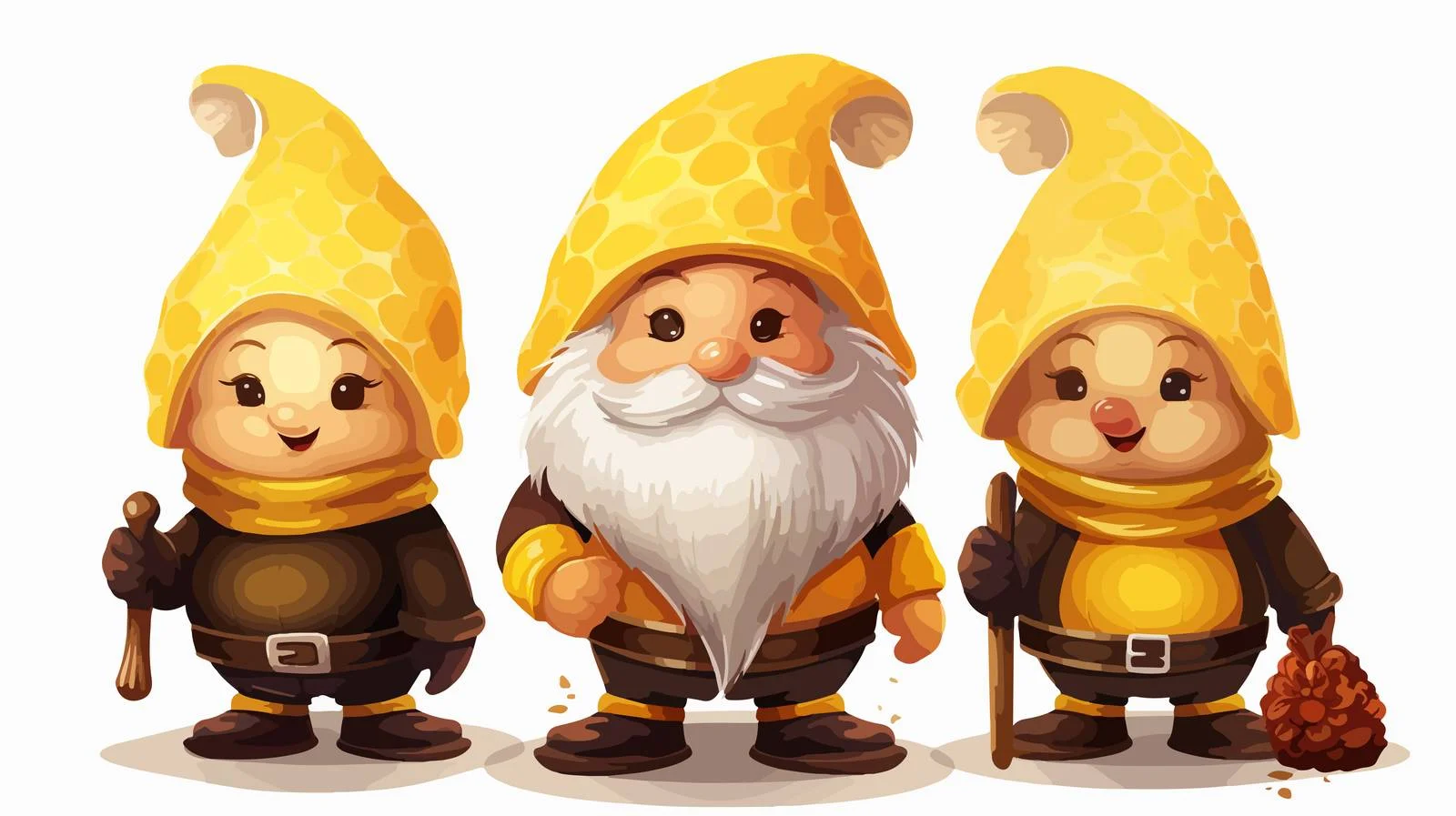 Whimsical Gnomes in Bee Attire — free download from Dotvec