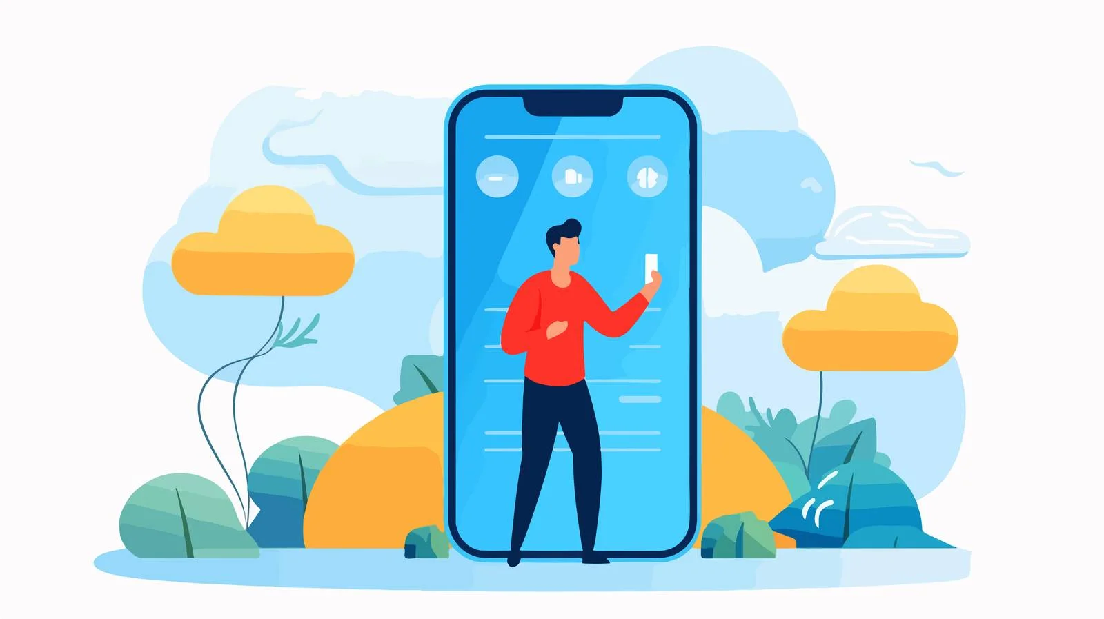 Cartoon Phone Call Screen — free download from Dotvec