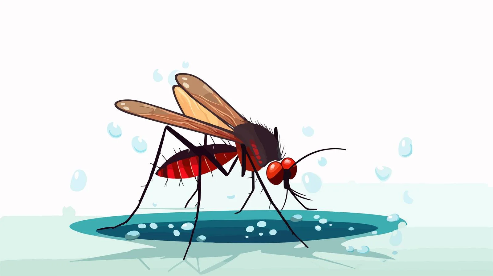 Mosquito Feeding on People - Vector Illustration — free download from Dotvec