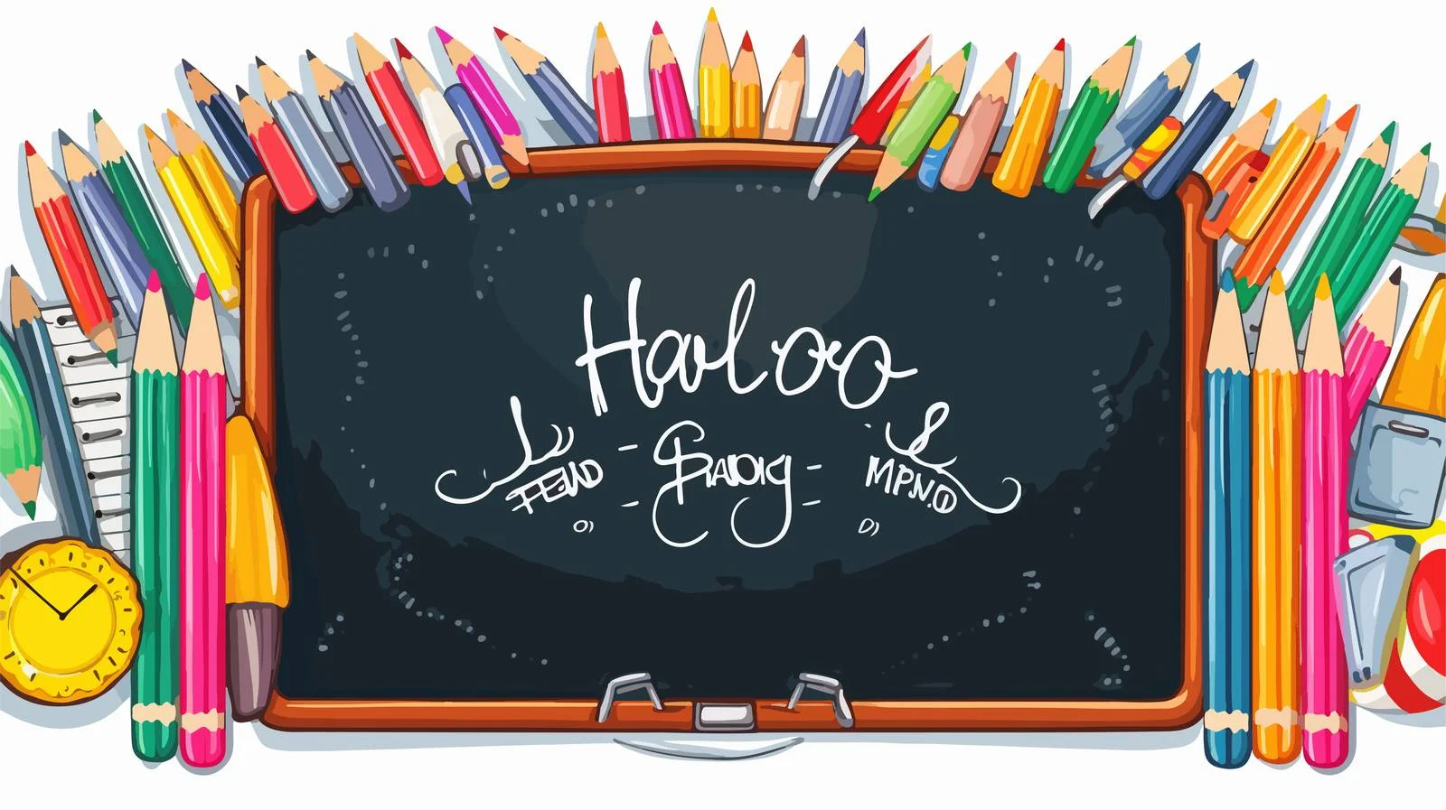 Welcome Message Pencil Vector Illustration — free download from Dotvec