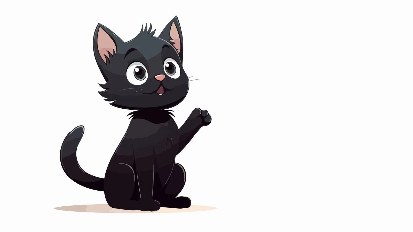 Friendly Black Cat Vector Silhouette — free download from Dotvec